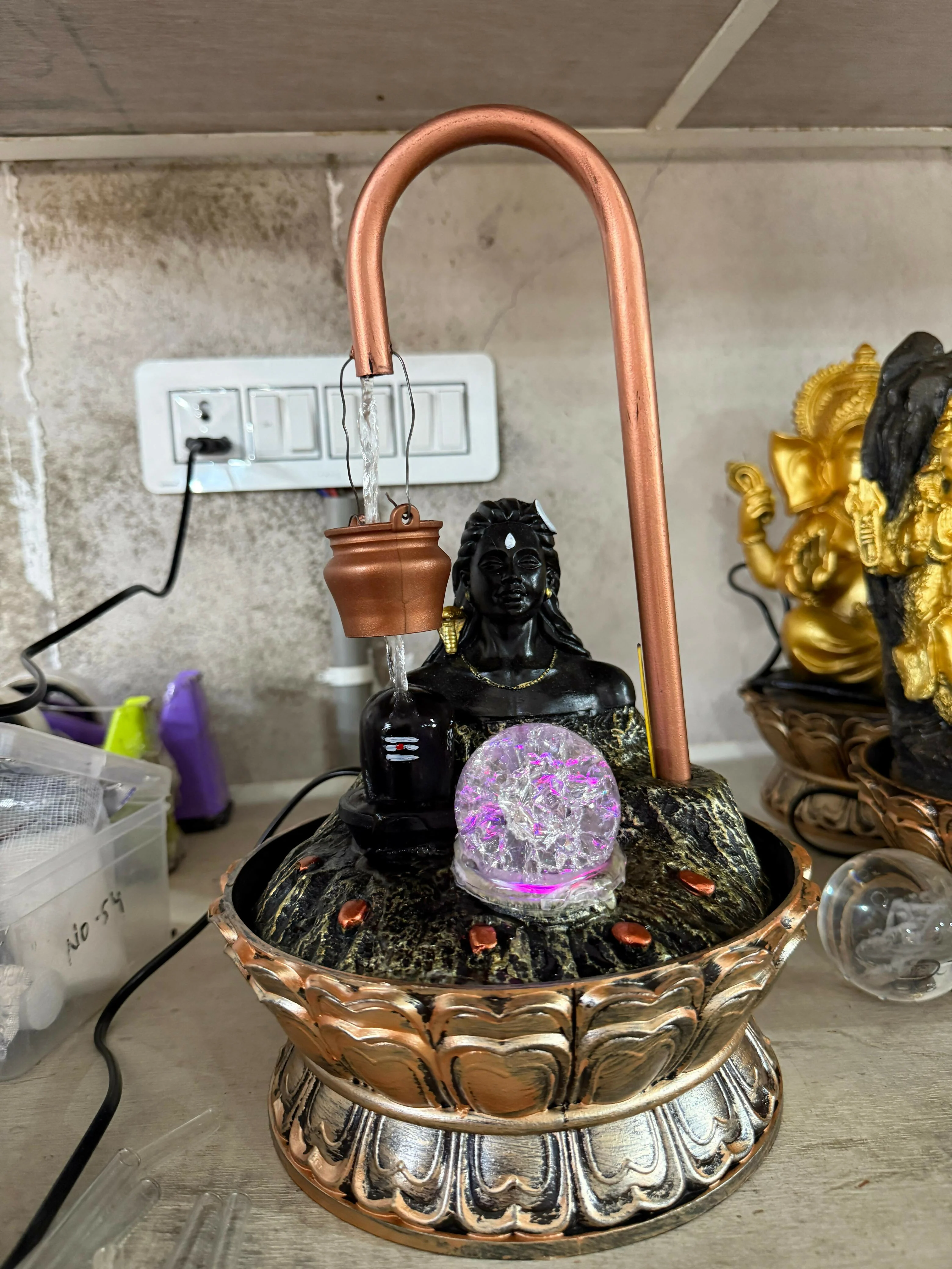 Lord Shiva Shivling LED Water Fountain for Home Temple - Image 5