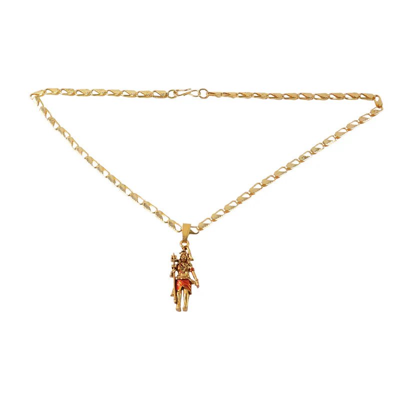 Lord Shiva Standing Devotional Pendant with Designer Chain - Image 4