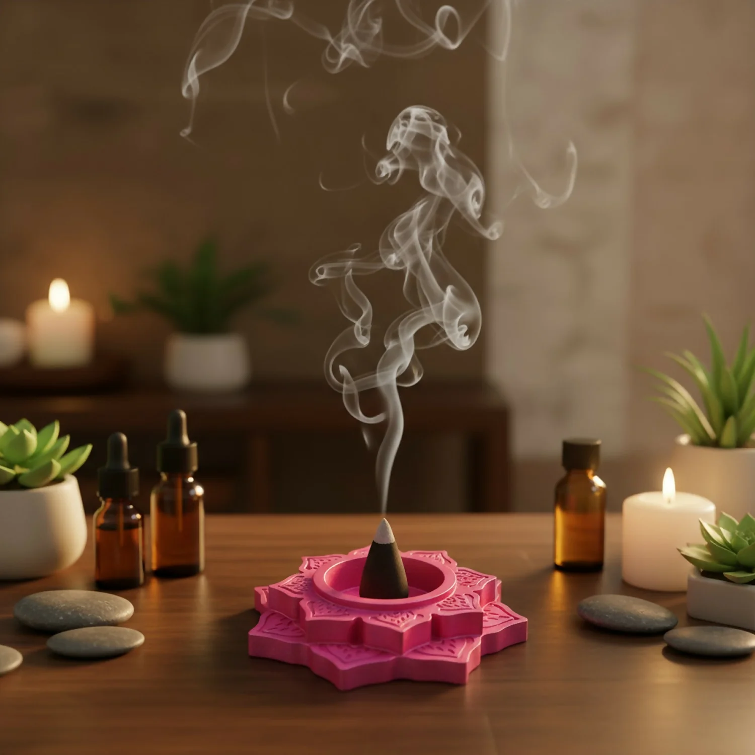 Lotus Shape Decorative Diya Multipurpose Candle Holder Dhoop Cone Stand - Image 5