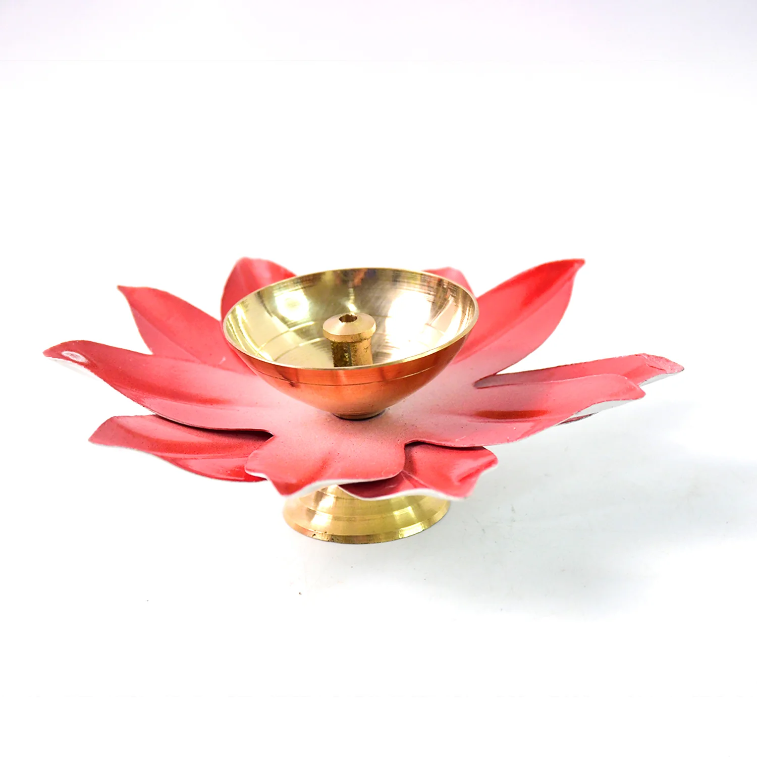 Lotus Shaped Brass Oil Diya (1 Pc) - Image 5