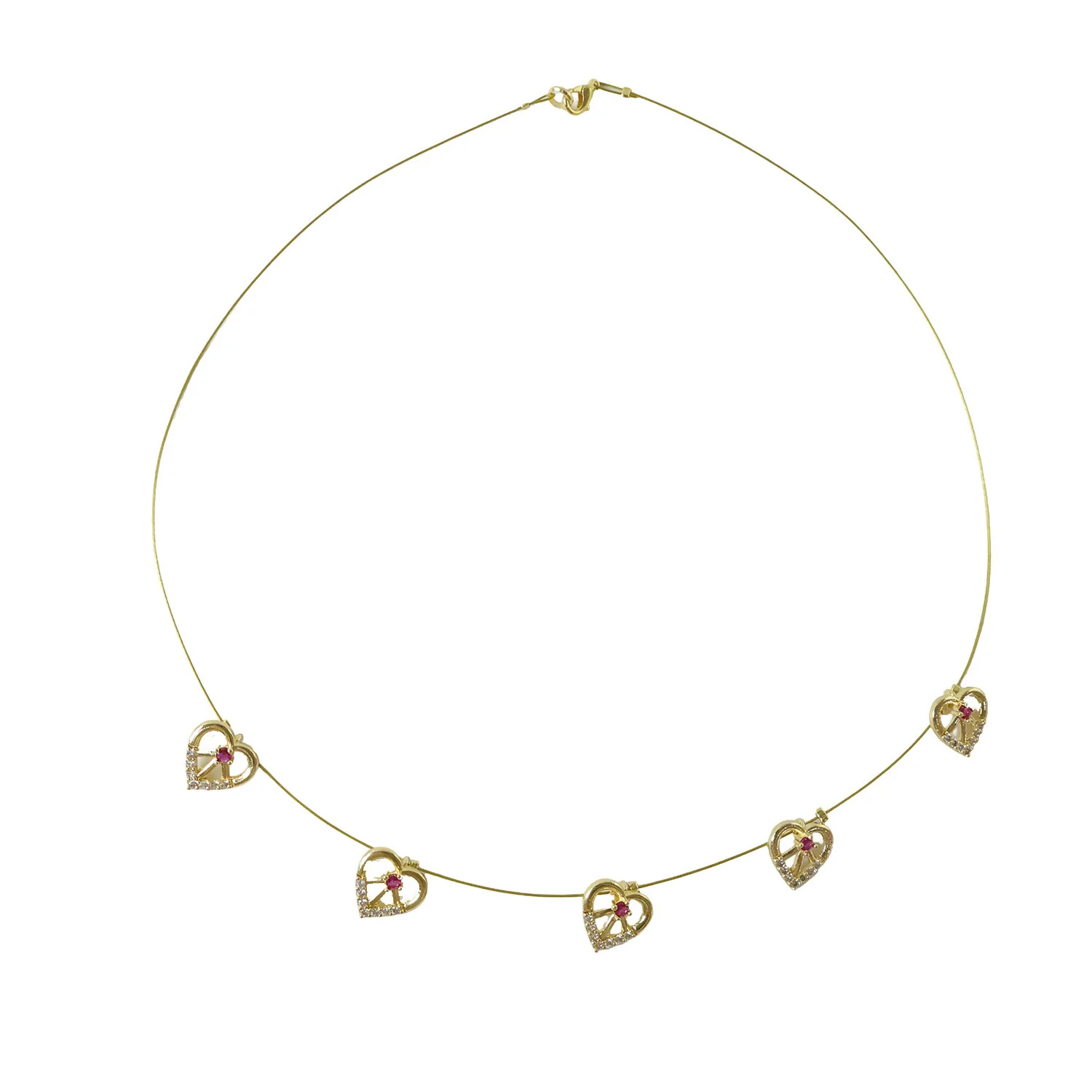 Love Drop Heart Necklace Elegant Ruby Heart Pendant Necklace for Women - Image 5