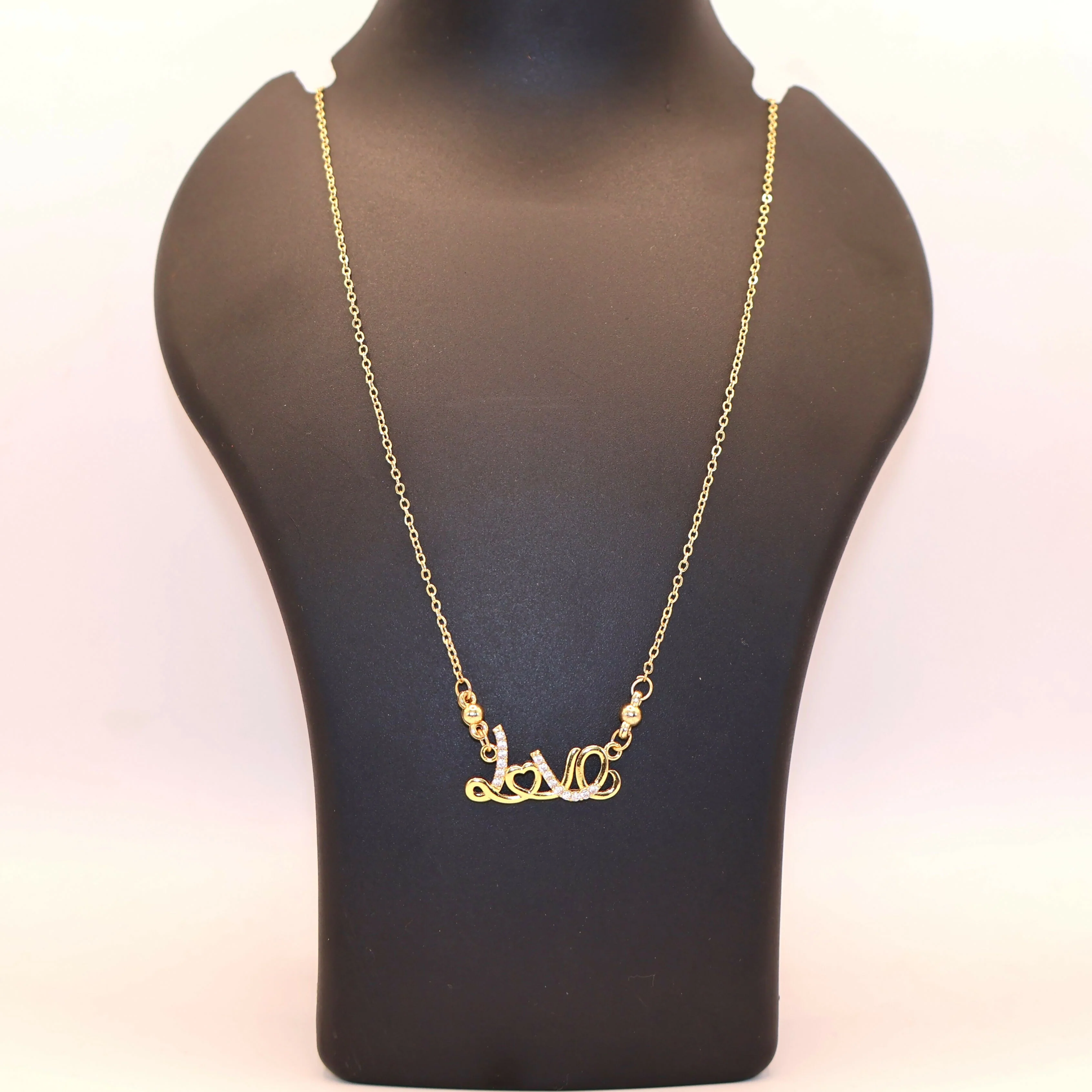 Love Gold Plated AD Pendant Necklace For women and girls - Image 4