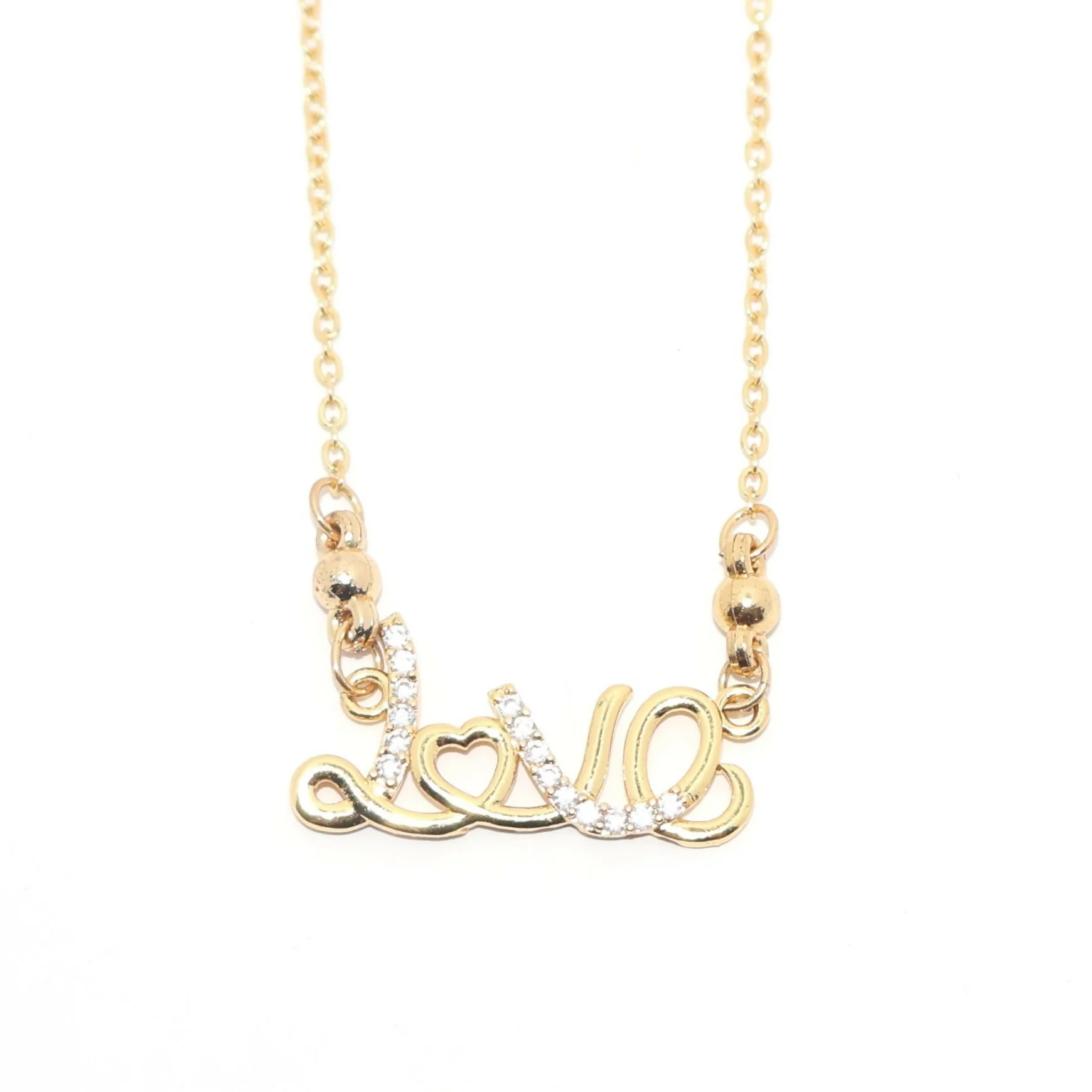 Love Gold Plated AD Pendant Necklace For women and girls - Image 5