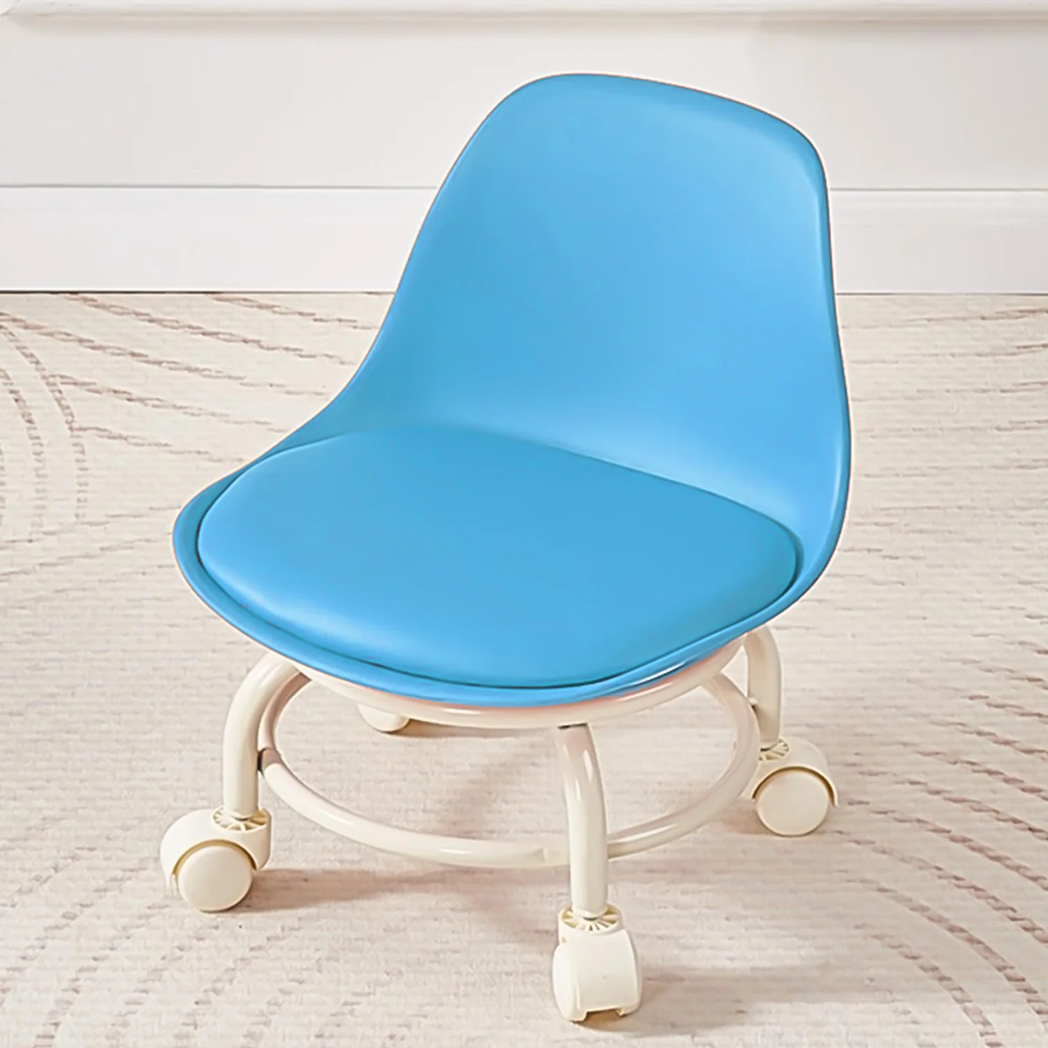 Plastic Low Round Rolling Stool with Wheels Pedicure Stool (1 pc / Mix Color) - Image 3