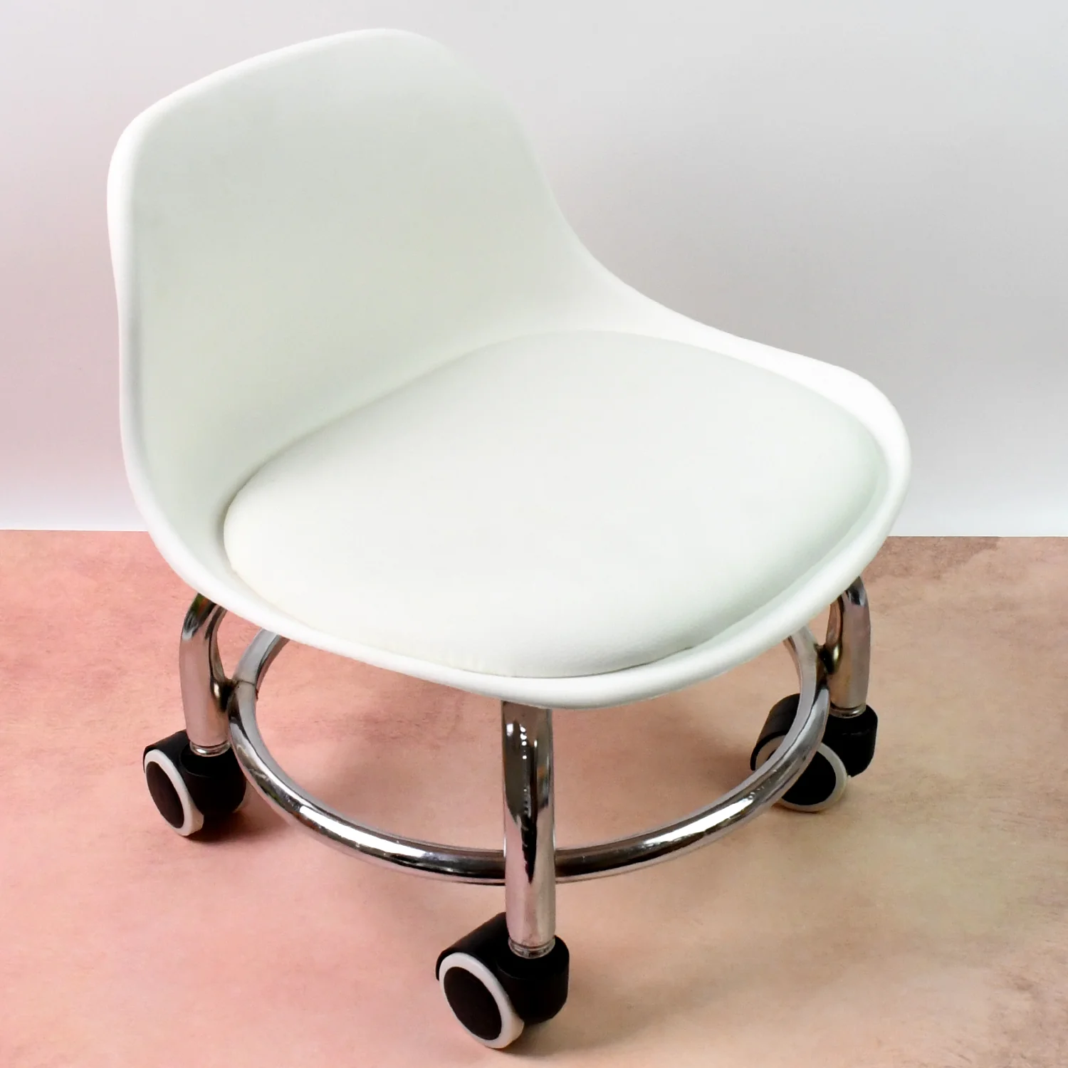 Heavy Duty Round Rolling Stool with Wheels Pedicure Stool (1 pc) - Image 3