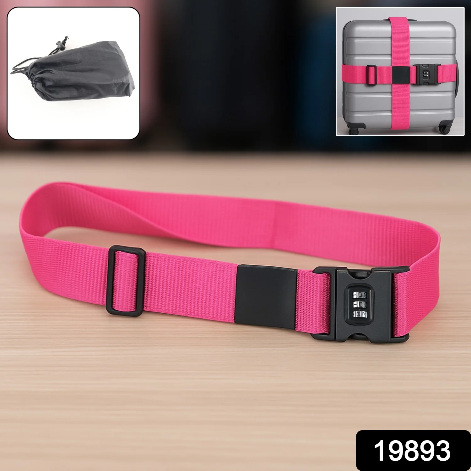 Luggage Strap with 3-Digit Combination Lock - (1 Pc) - Image 2