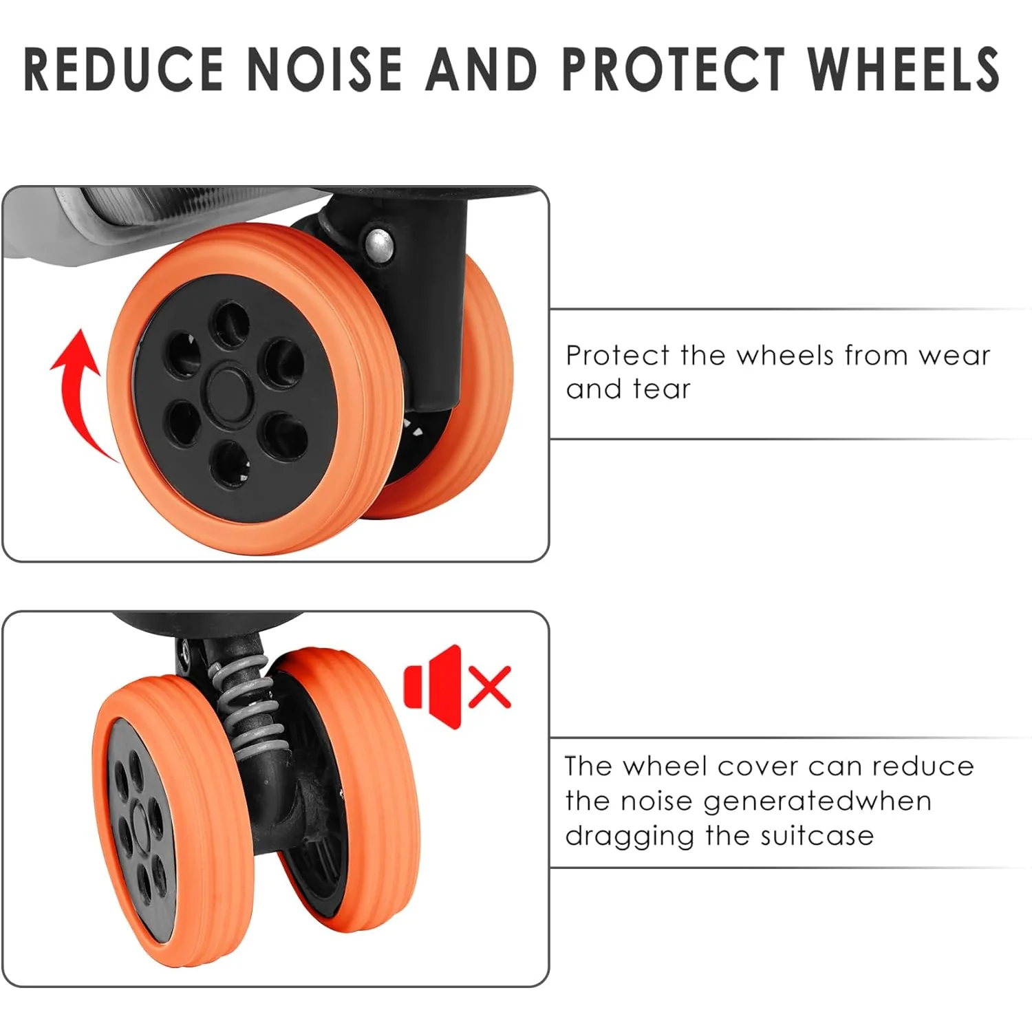 Silicone Suitcase Wheel Covers – Noise Reduction & Protection (4 Pc Set) - Image 5