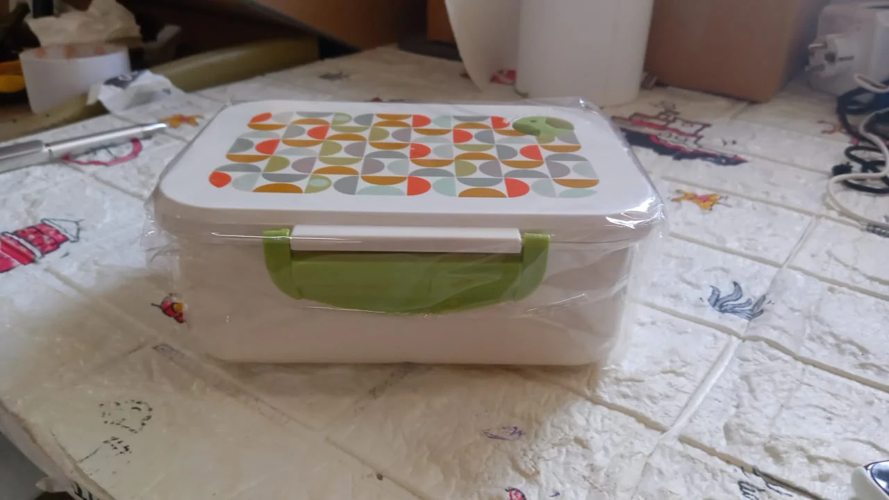 Lunch Box 3 Compartment With Leak Proof Lunch Box & 1 spoon, For School & Office Use - Image 7