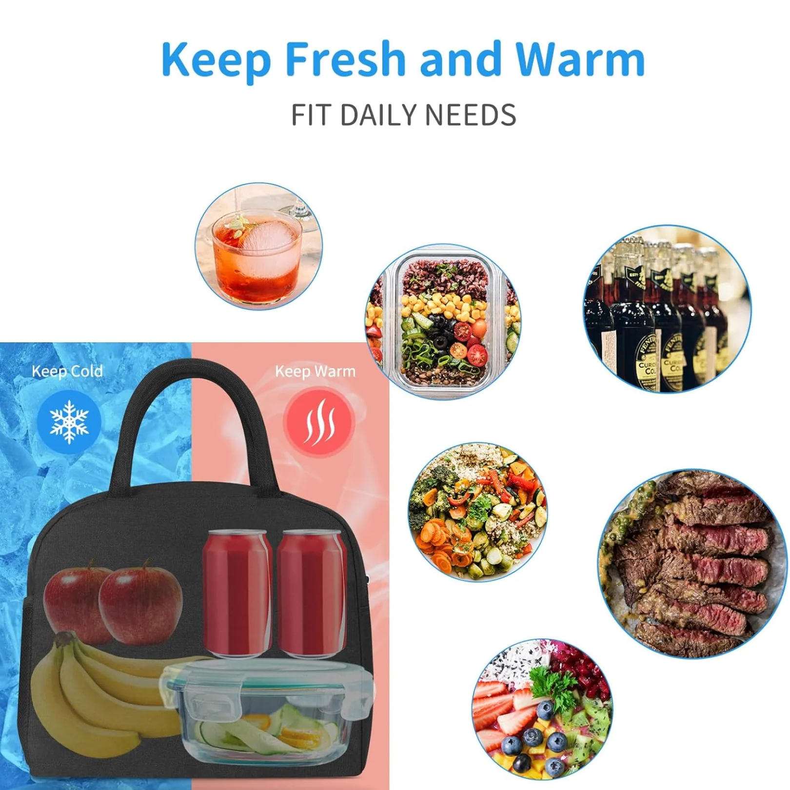 Lunch Box Bag for Women Men Insulated Lunch Bag With Zipper (1 Pc) - Image 4