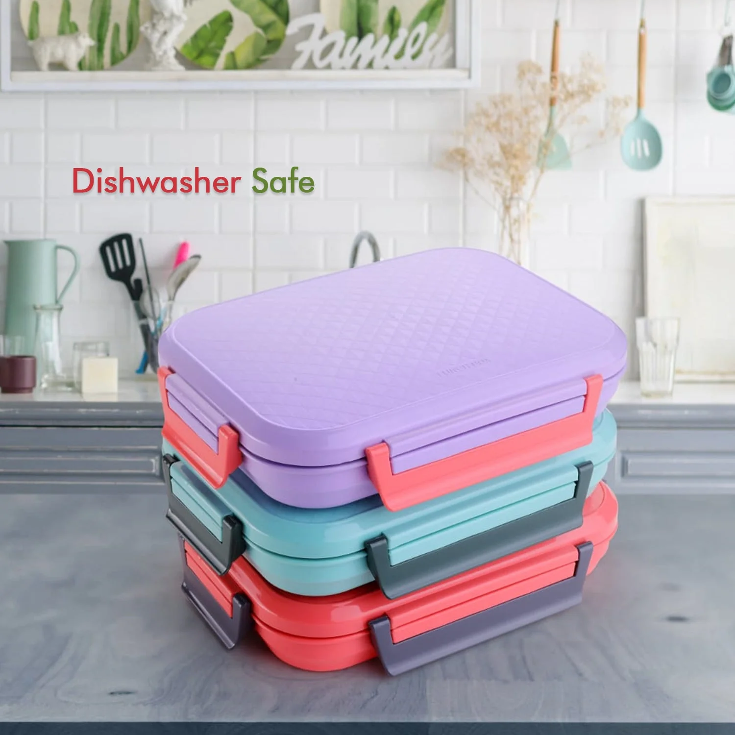 Lunch Box Plastic with steel plate, small lunch box - Image 4