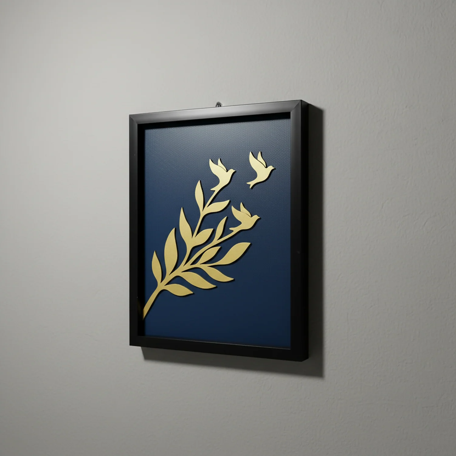 Luxury 3D Leaf & Birds Wall Art Frame | Modern Minimalist Wooden Wall Decor - Image 4