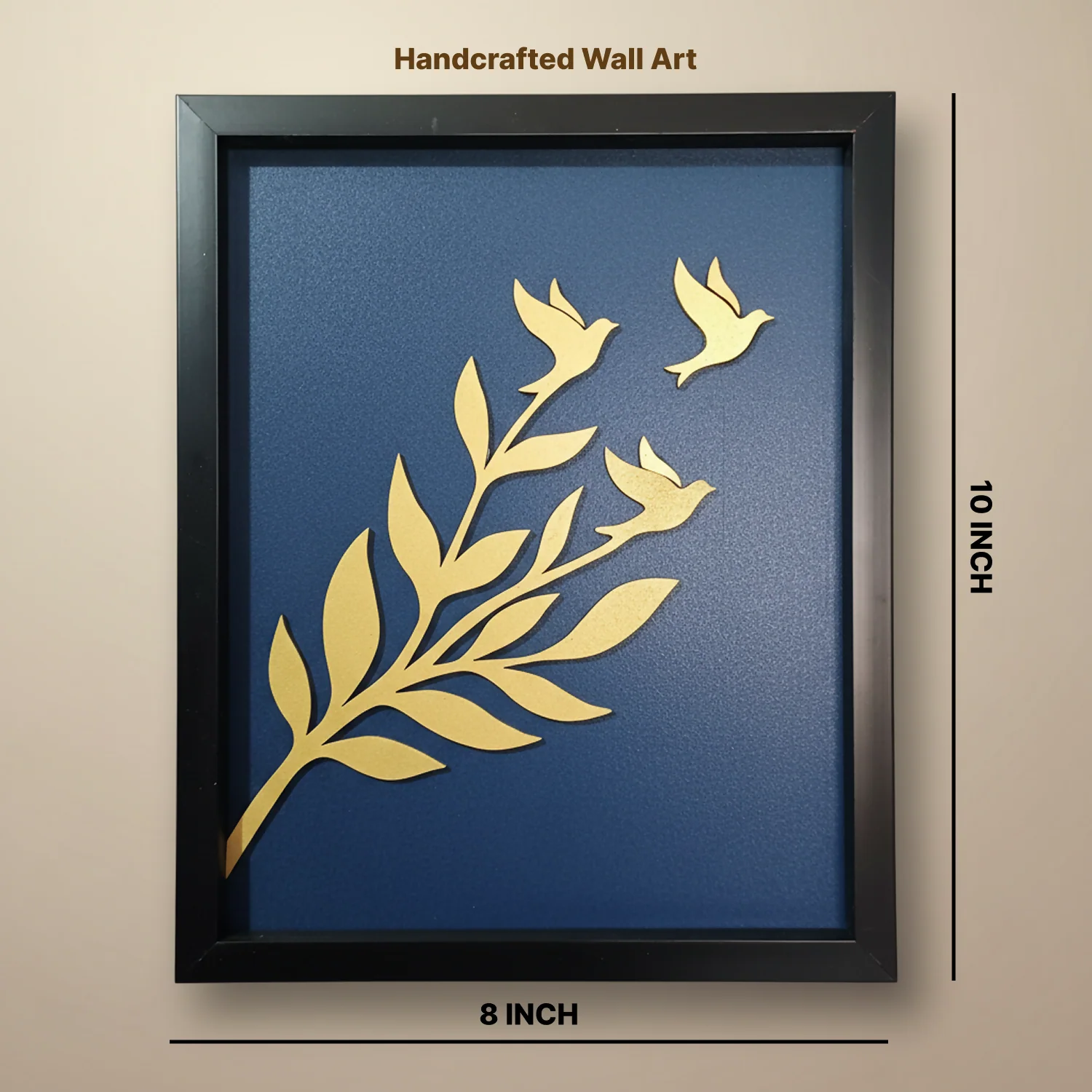 Luxury 3D Leaf & Birds Wall Art Frame | Modern Minimalist Wooden Wall Decor - Image 6