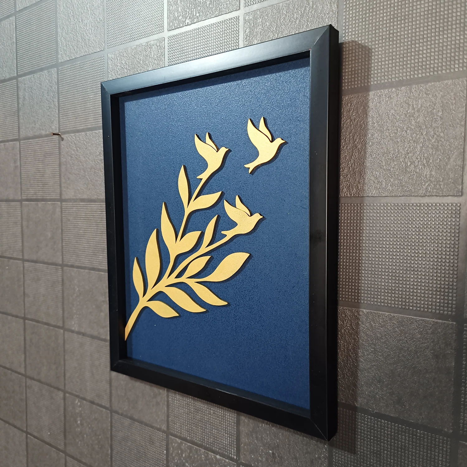 Luxury 3D Leaf & Birds Wall Art Frame | Modern Minimalist Wooden Wall Decor - Image 7