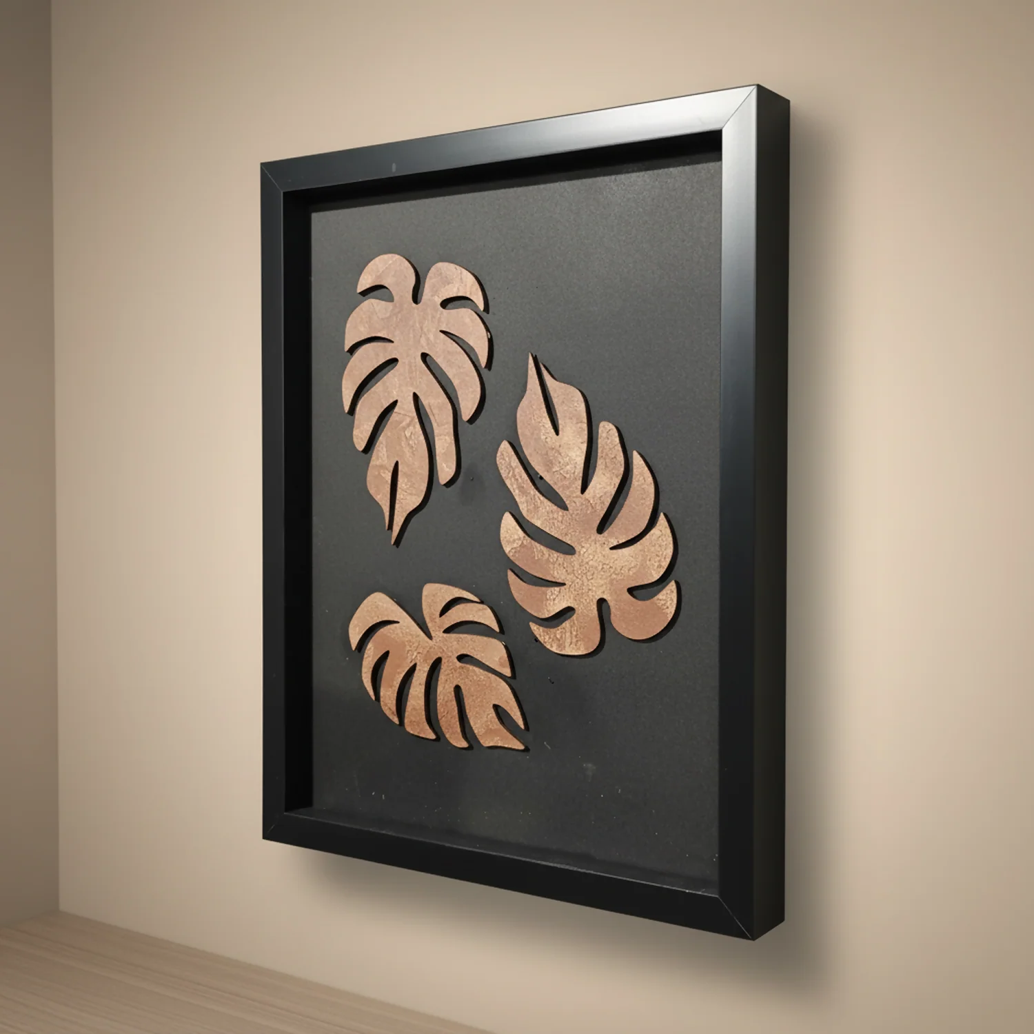 Luxury 3D Monstera Leaf Wall Art Frame | Modern Tropical Wooden Wall Decor - Image 3