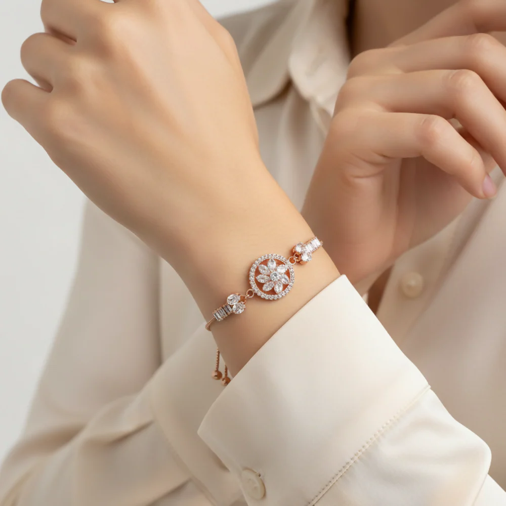 Luxury AD Floral Motif Bracelet for party wear - Image 2