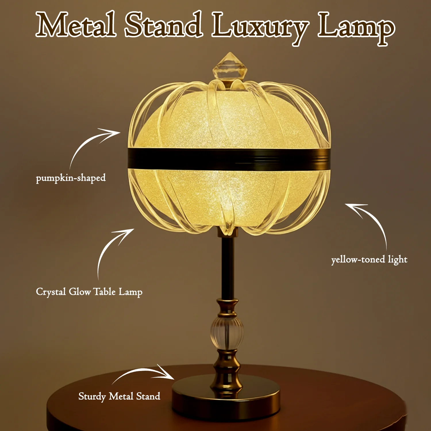 Luxury Bedside Lamp with Metal Stand for Living Room, Bedroom & Office Decoration - Image 4