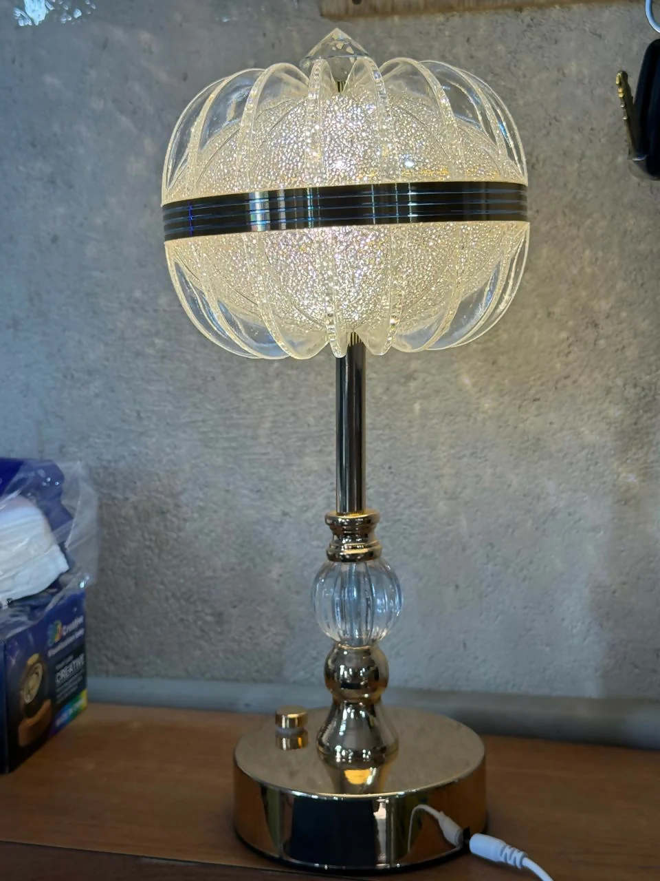 Luxury Bedside Lamp with Metal Stand for Living Room, Bedroom & Office Decoration - Image 5