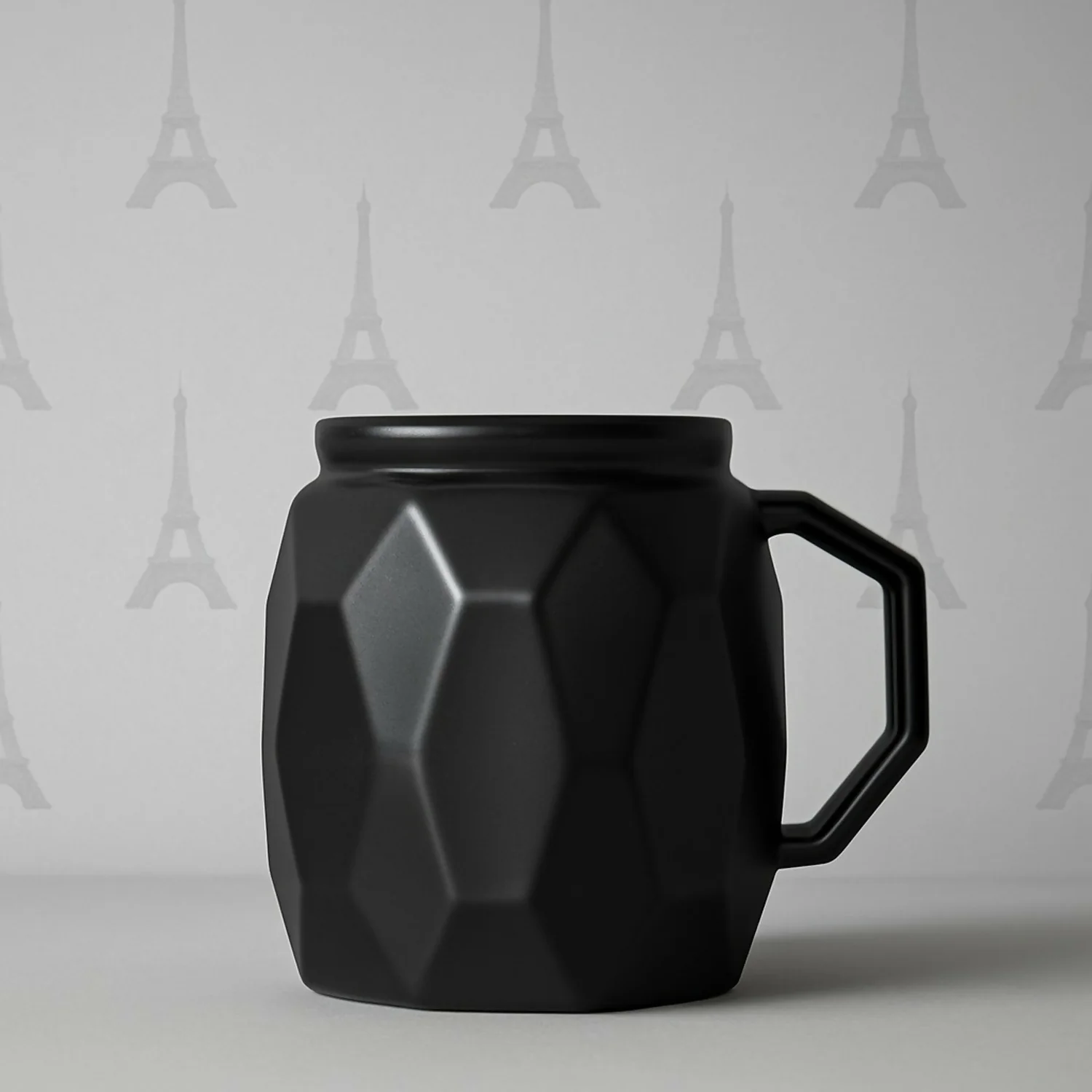 Luxury Black Ceramic Paris Mug with Golden Crown Lid | Gift Coffee Cup - Image 4