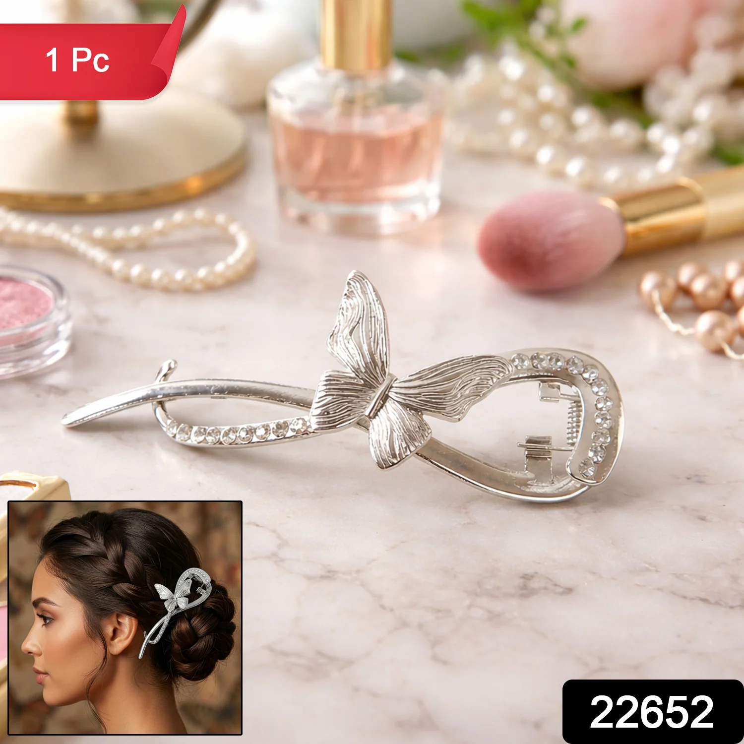 Luxury Butterfly Design Hair Clip (1 Pc, Mix Color) - Image 2