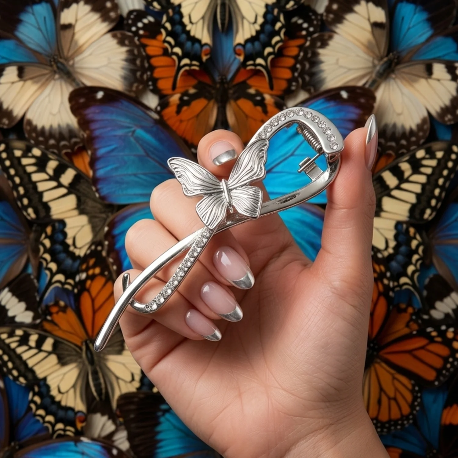 Luxury Butterfly Design Hair Clip (1 Pc, Mix Color) - Image 4