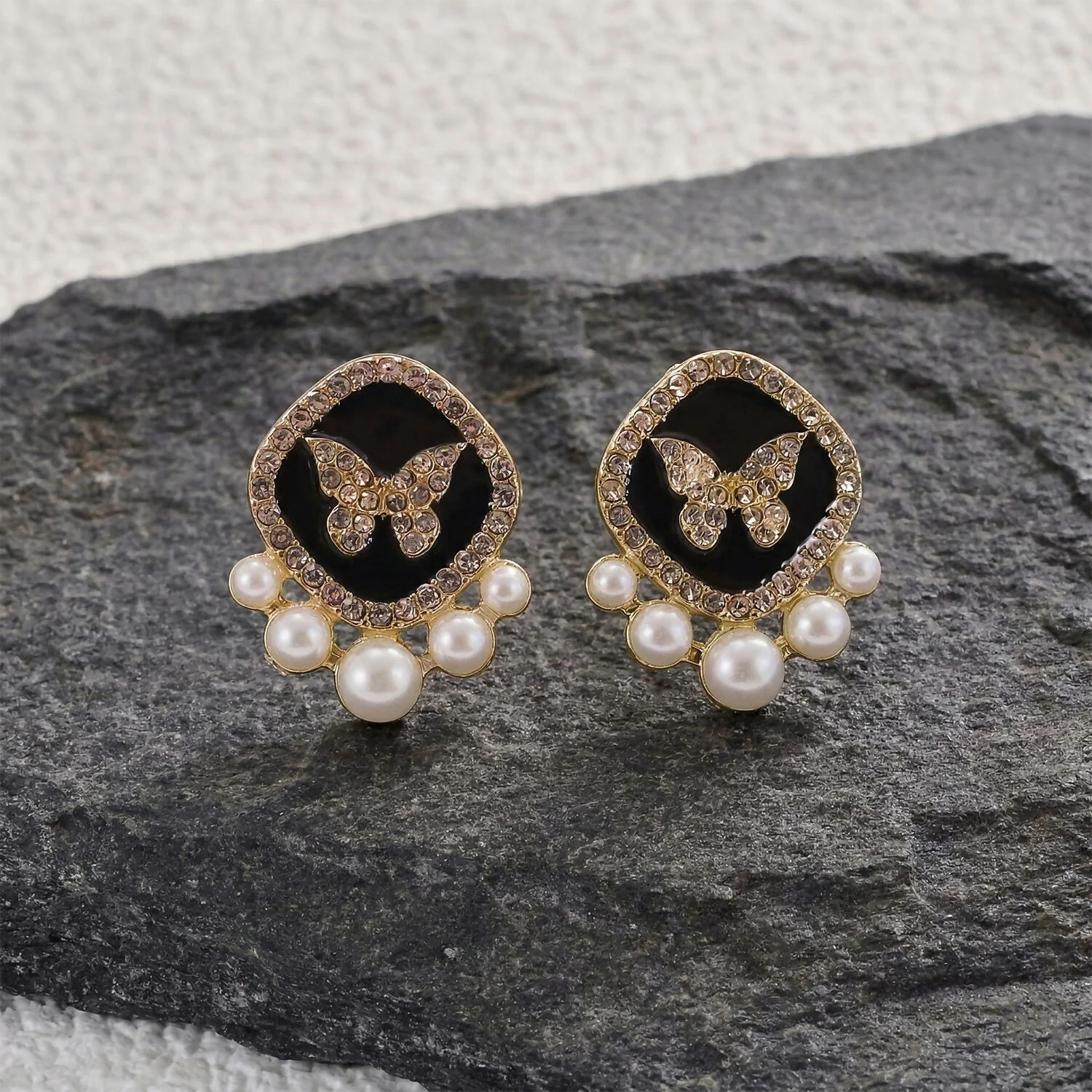 Luxury Butterfly Pearl Stud Earrings for Women And Girls - Image 2