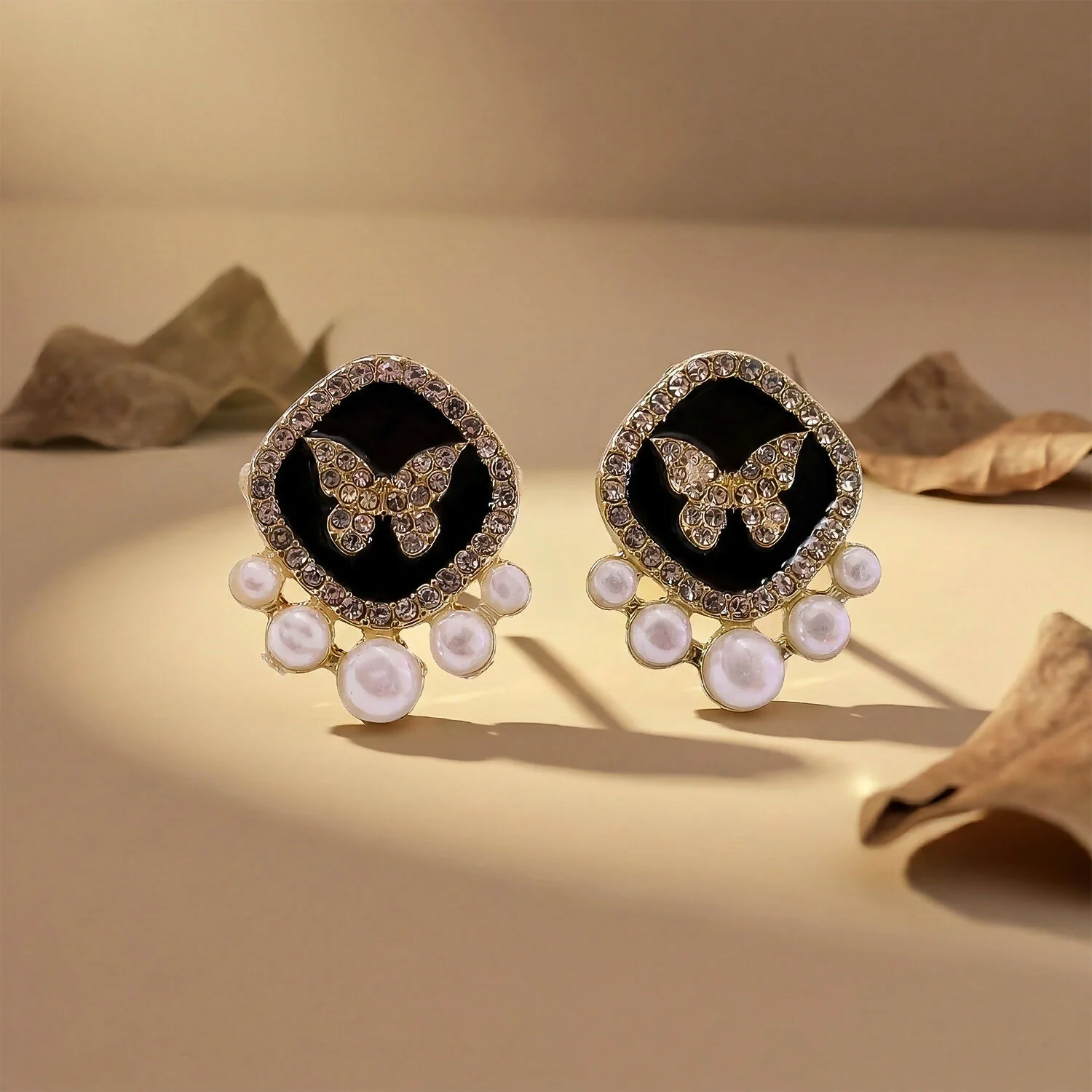 Luxury Butterfly Pearl Stud Earrings for Women And Girls - Image 3