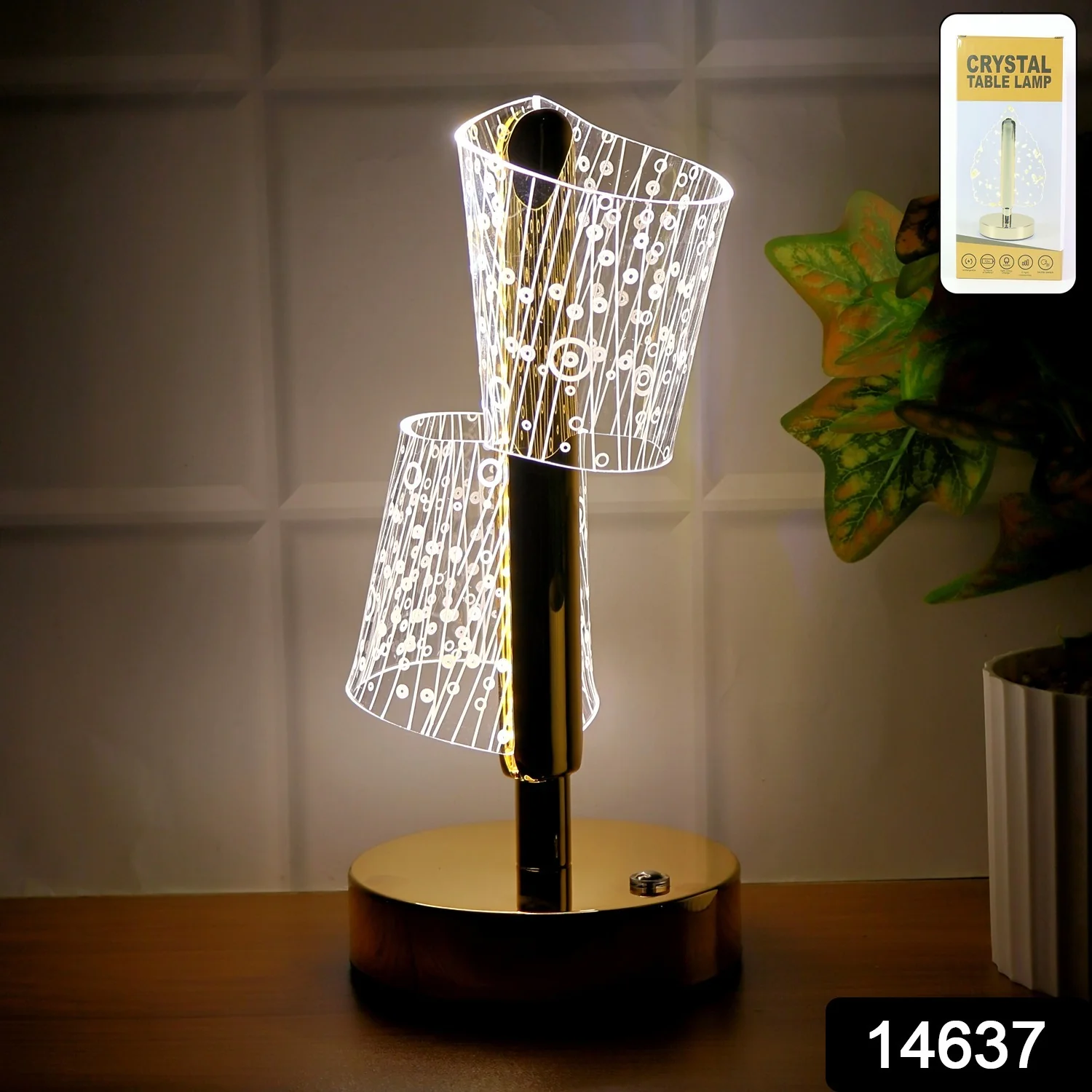 Luxury Crystal LED Double Shade Table Lamp (1 Pc) - Image 2