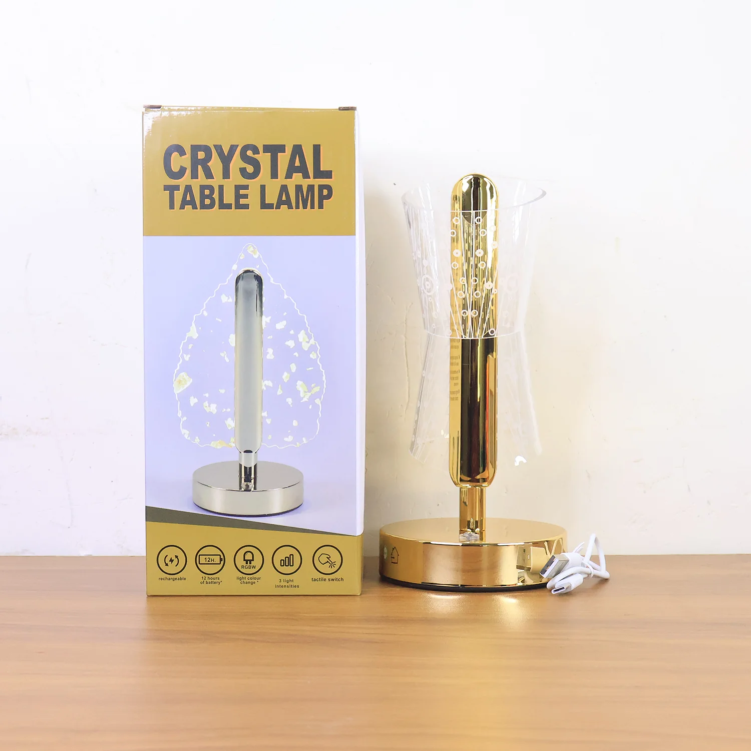 Luxury Crystal LED Double Shade Table Lamp (1 Pc) - Image 8