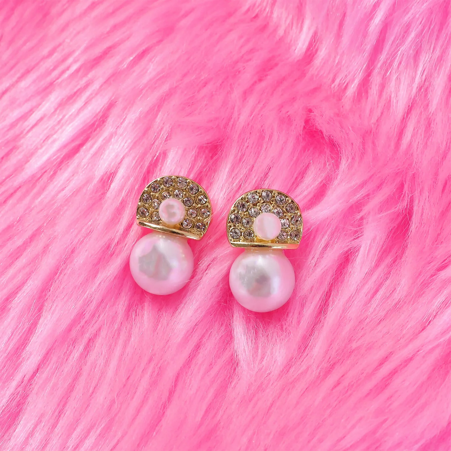 Luxury Crystal & Pearl Drop Earrings for Women & Girls – Gold Plated Designer Statement Earrings - Image 3