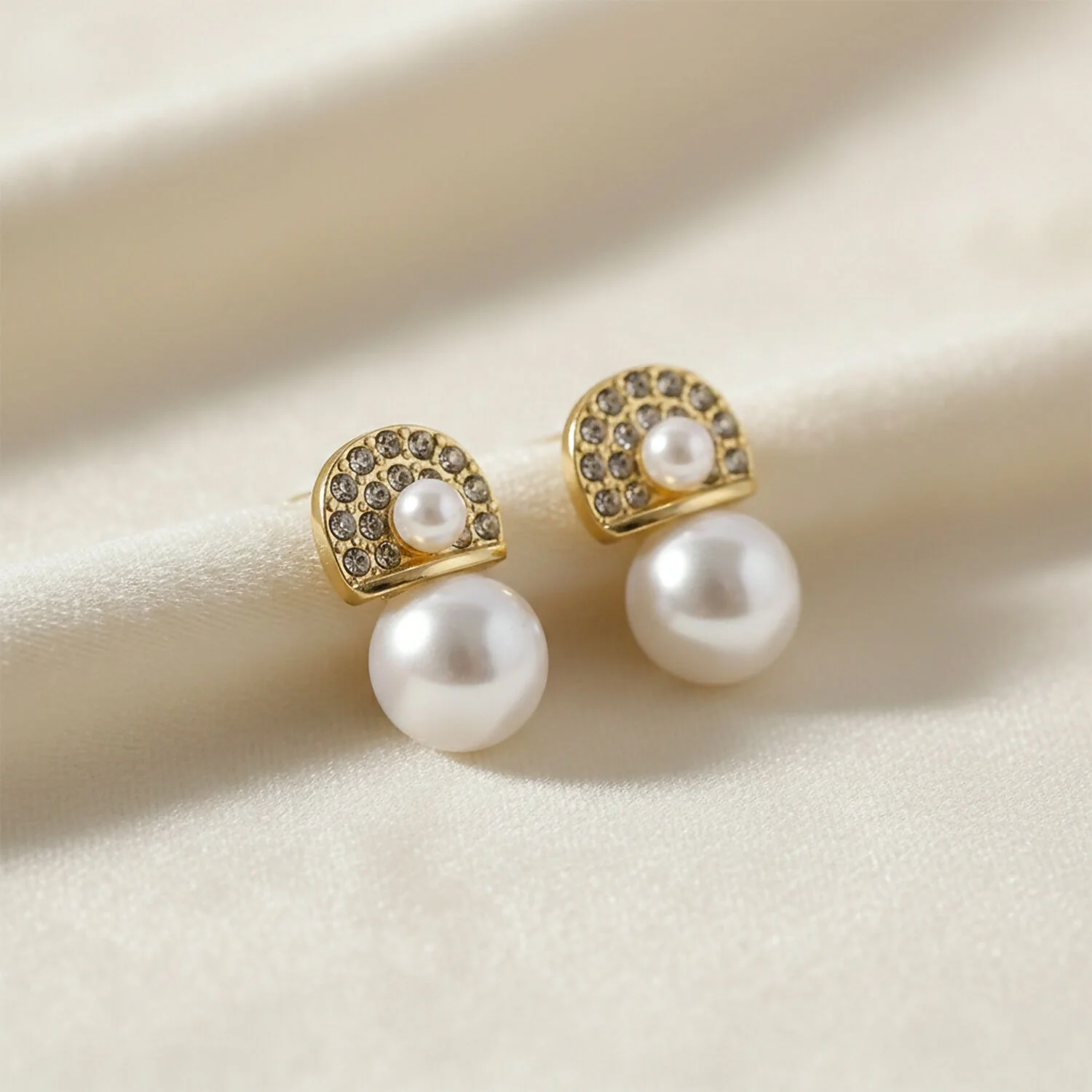 Luxury Crystal & Pearl Drop Earrings for Women & Girls – Gold Plated Designer Statement Earrings - Image 4