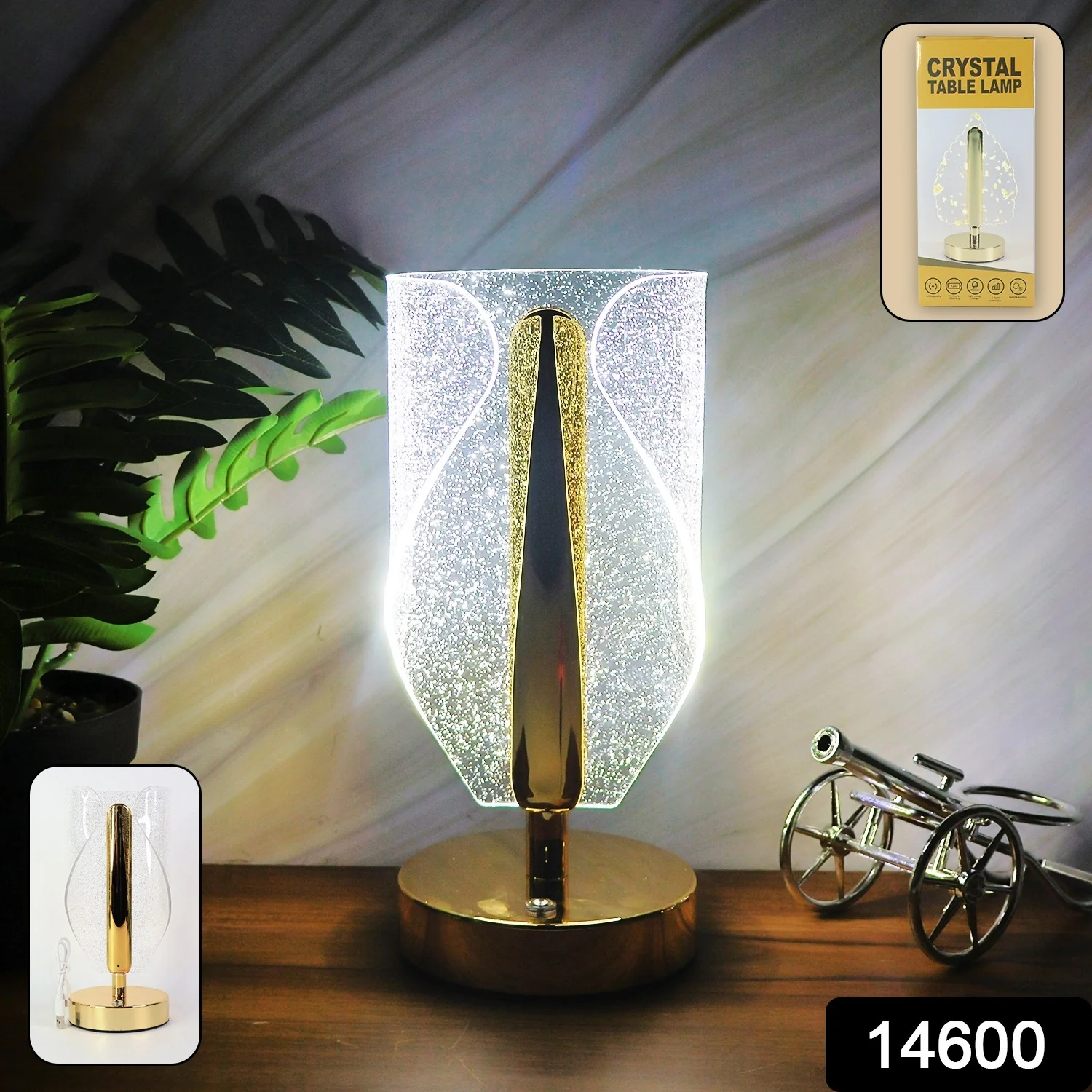 Luxury Crystal Table Lamp with USB Charging (1 Pc) - Image 2