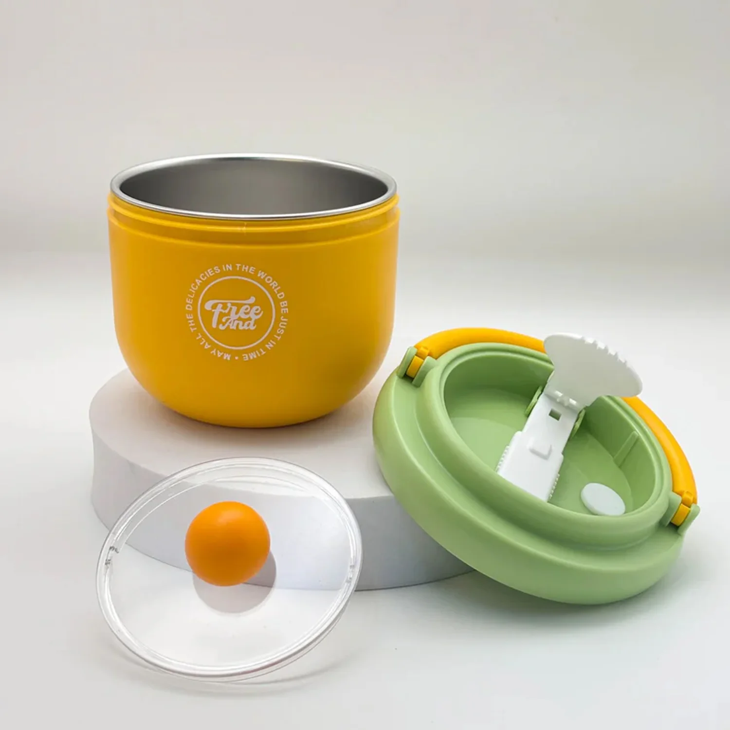 Luxury Cute Leak-Proof Stainless Steel Lunch Box with Spoon - 600 ml - Image 7