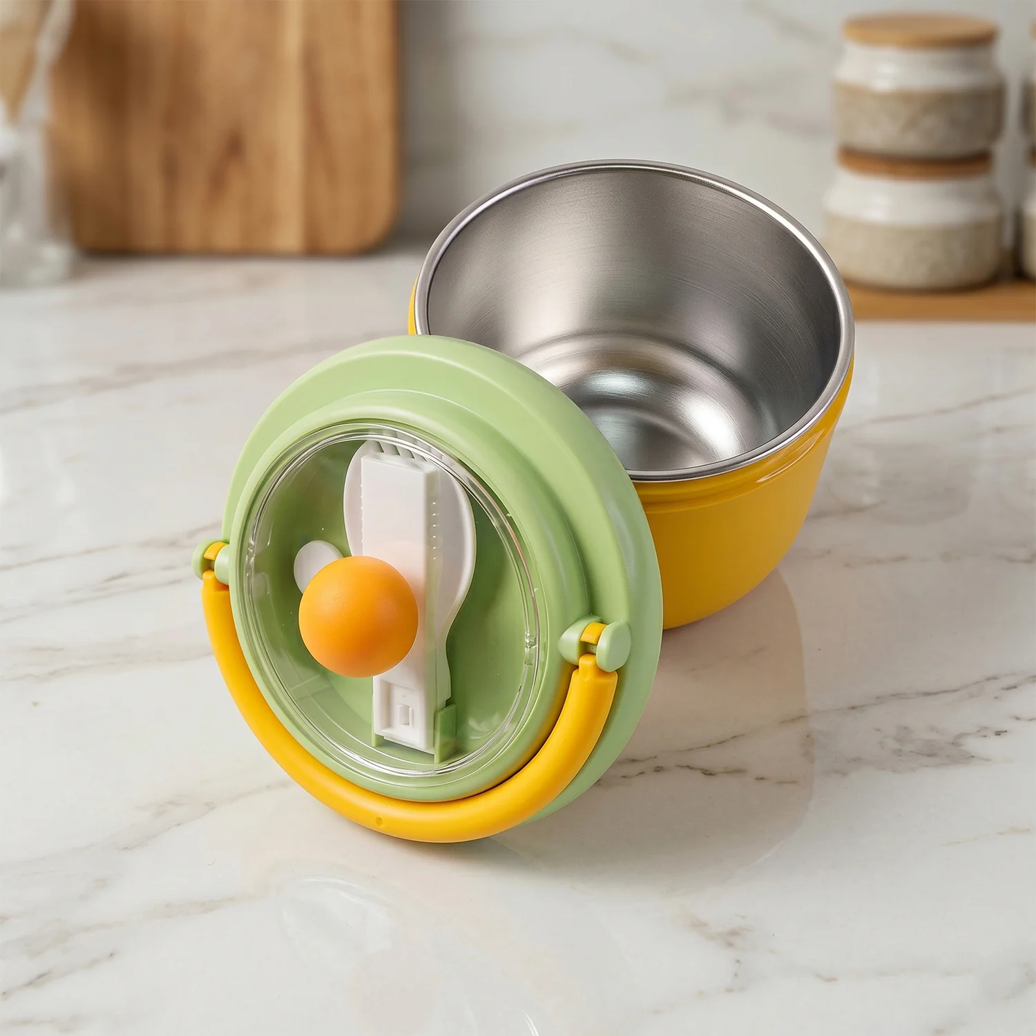 Luxury Cute Leak-Proof Stainless Steel Lunch Box with Spoon - 600 ml - Image 8