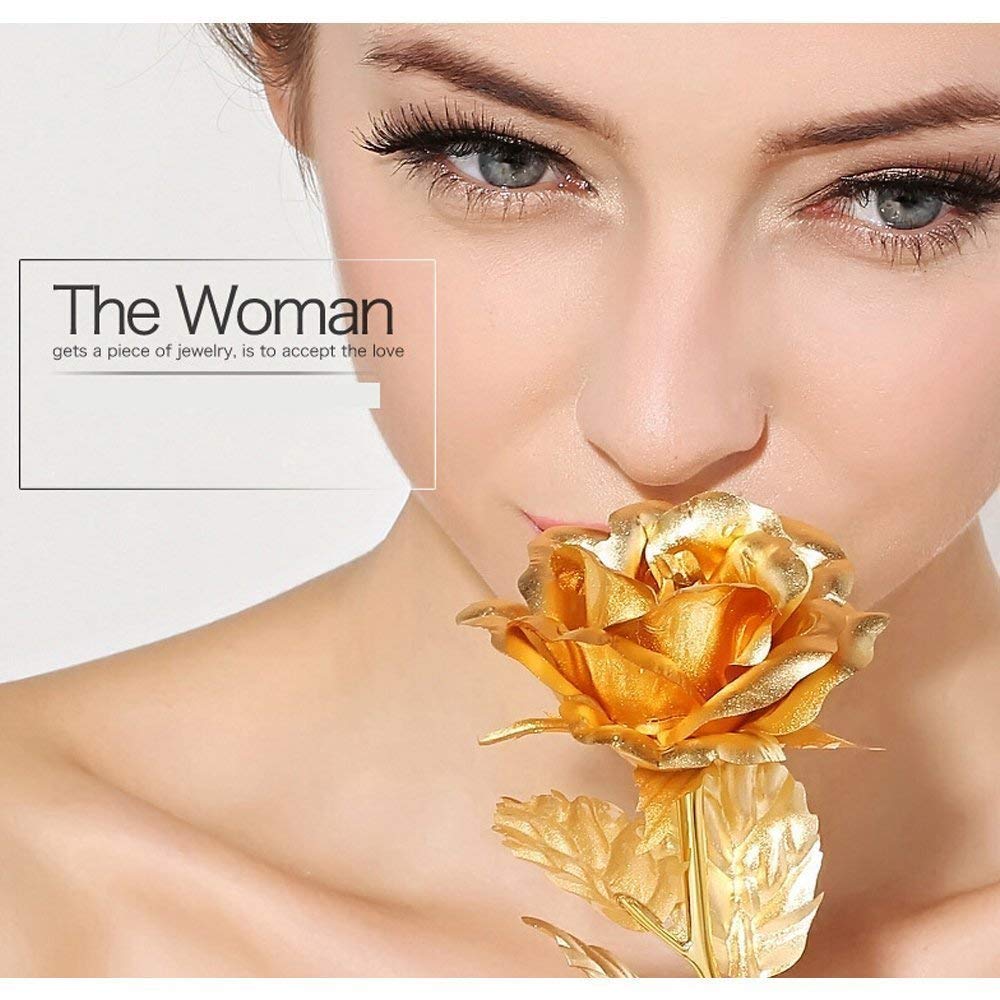 Luxury Decorative Gold Plated Artificial Golden Rose with Premium Box - Image 4