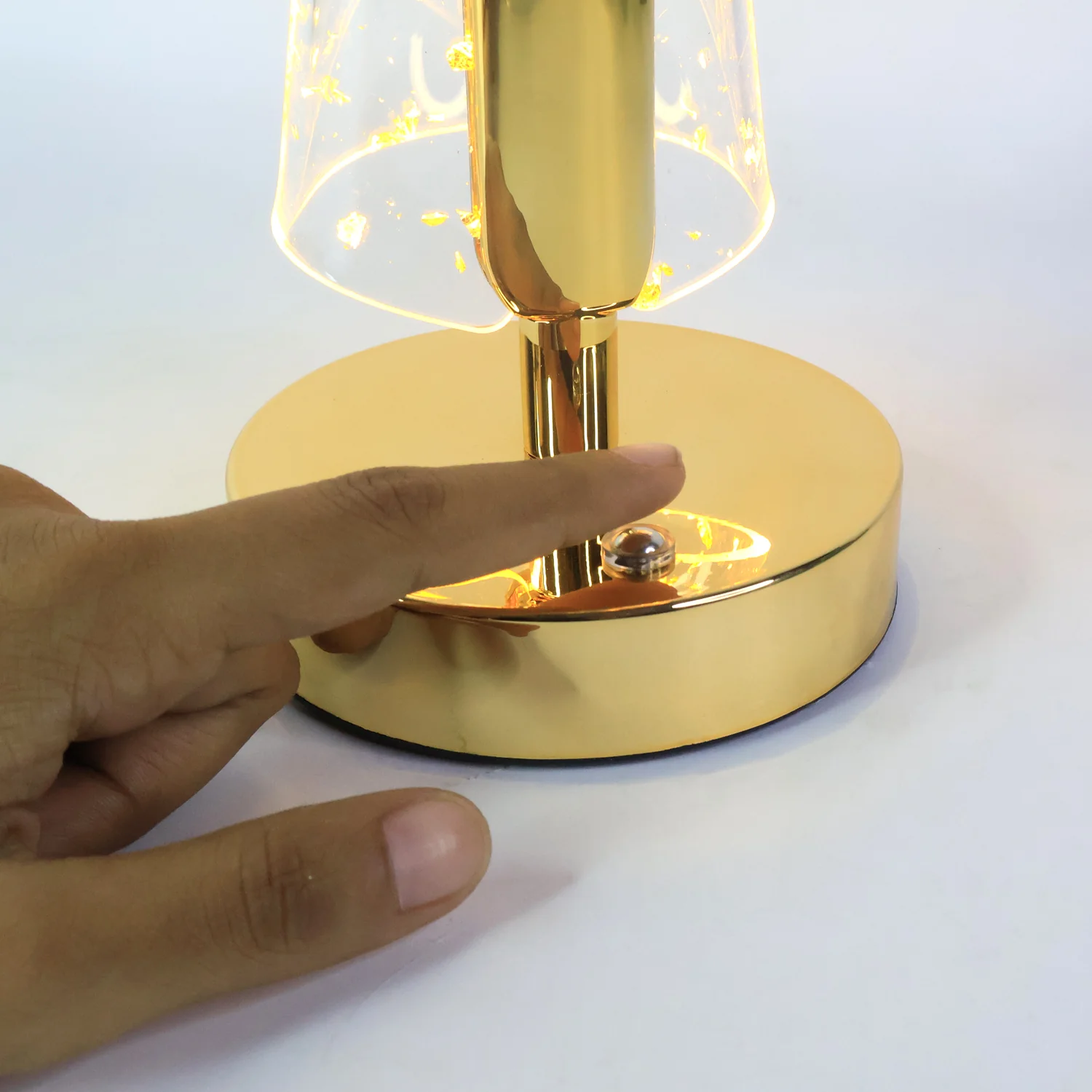 Luxury Golden Crystal LED Double Shade Table Lamp (1 Pc) - Image 4