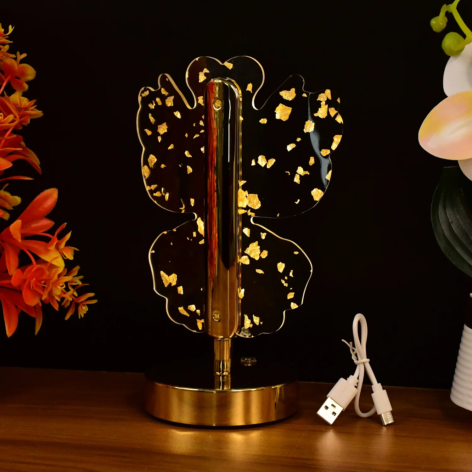 Luxury Golden Crystal LED Table Lamp (1 Pc) - Image 7