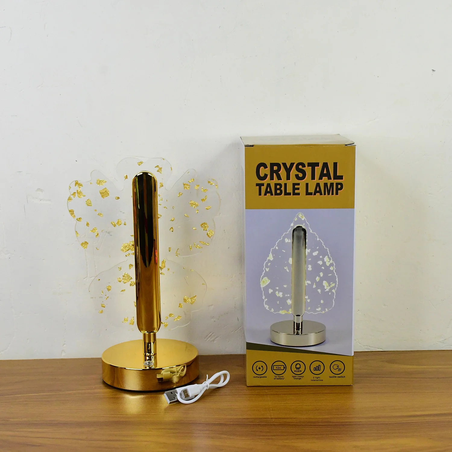 Luxury Golden Crystal LED Table Lamp (1 Pc) - Image 8