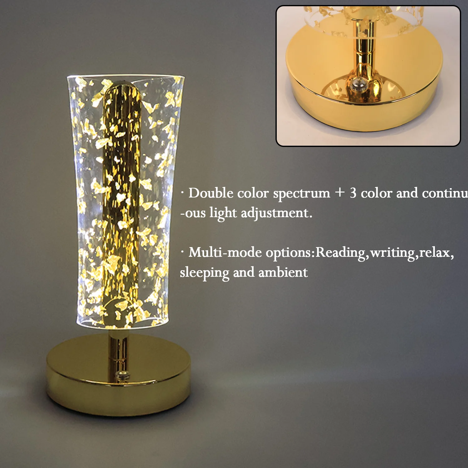 Luxury Golden Crystal LED Table Lamp (1 Pc) - Image 4