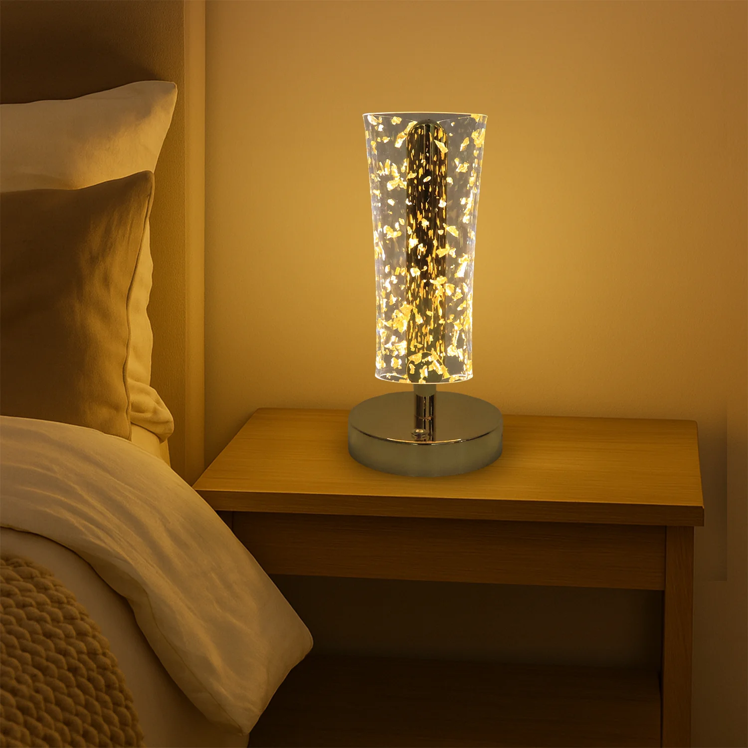 Luxury Golden Crystal LED Table Lamp (1 Pc) - Image 6