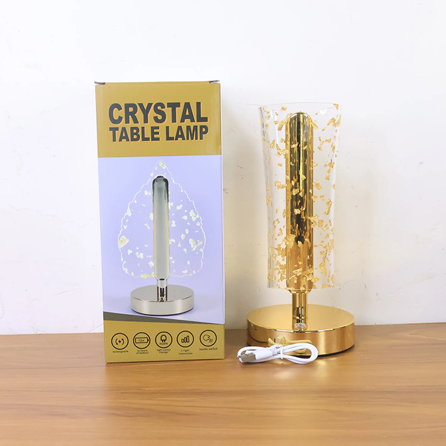 Luxury Golden Crystal LED Table Lamp (1 Pc) - Image 7