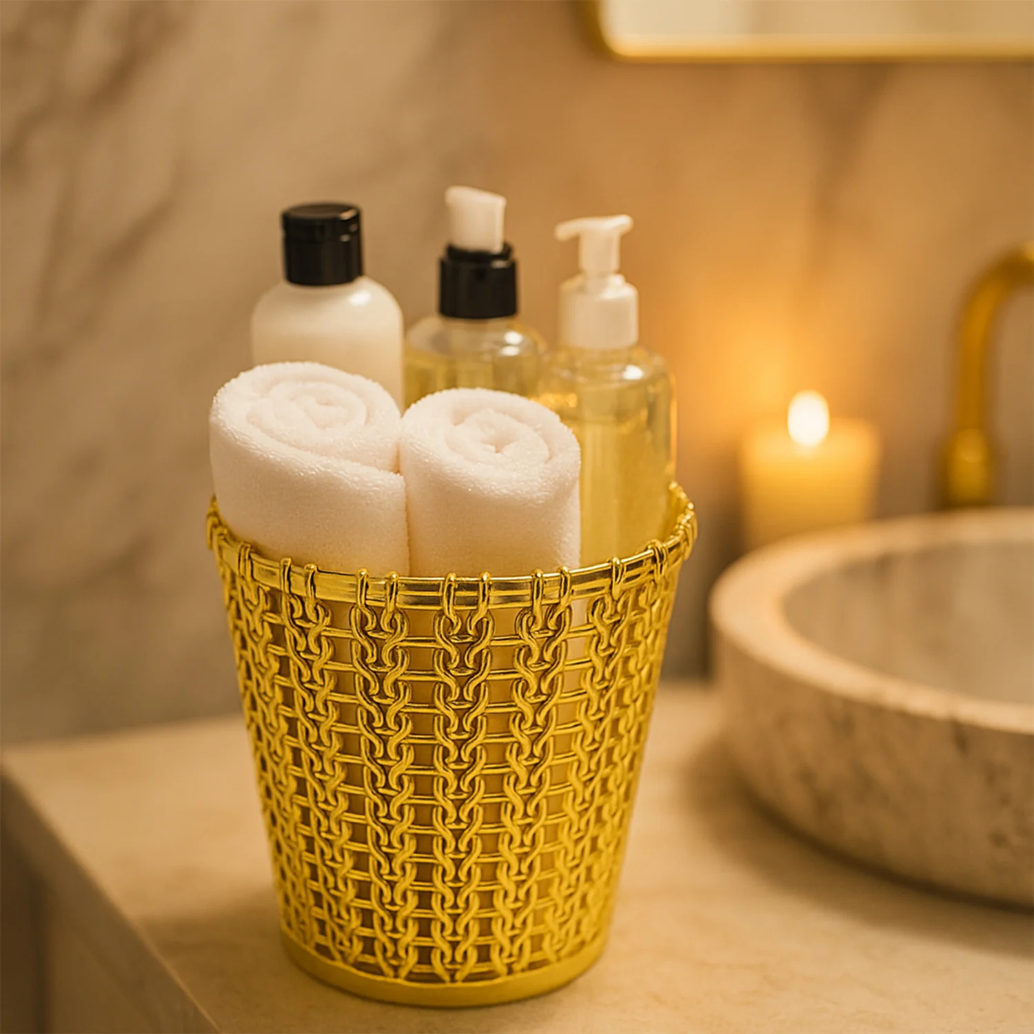 Luxury Golden Decorative Makeup Brush Holder Organizer (1 Pc) - Image 8