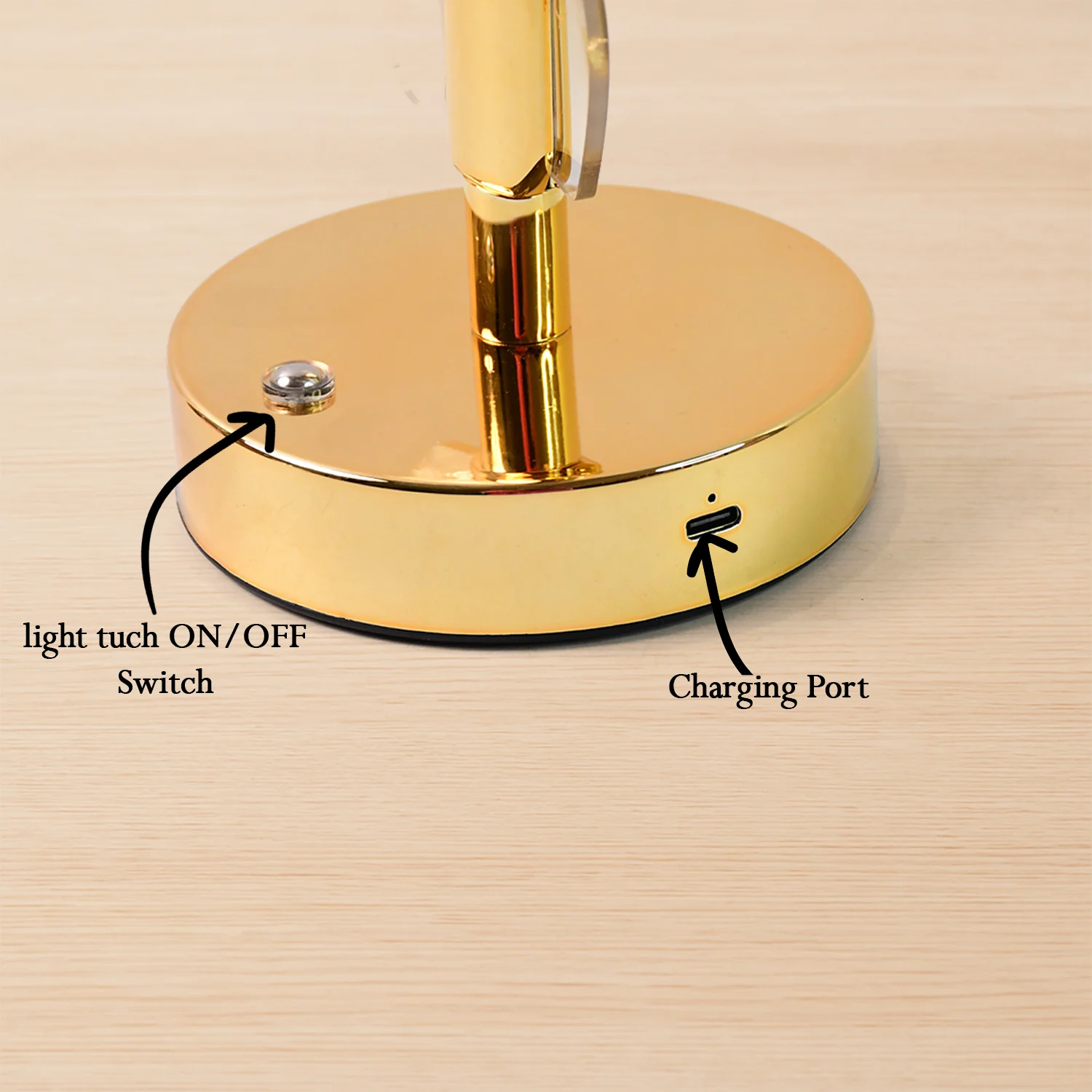 Luxury Golden Leaf Design Crystal Table Lamp (1 Pc) - Image 4
