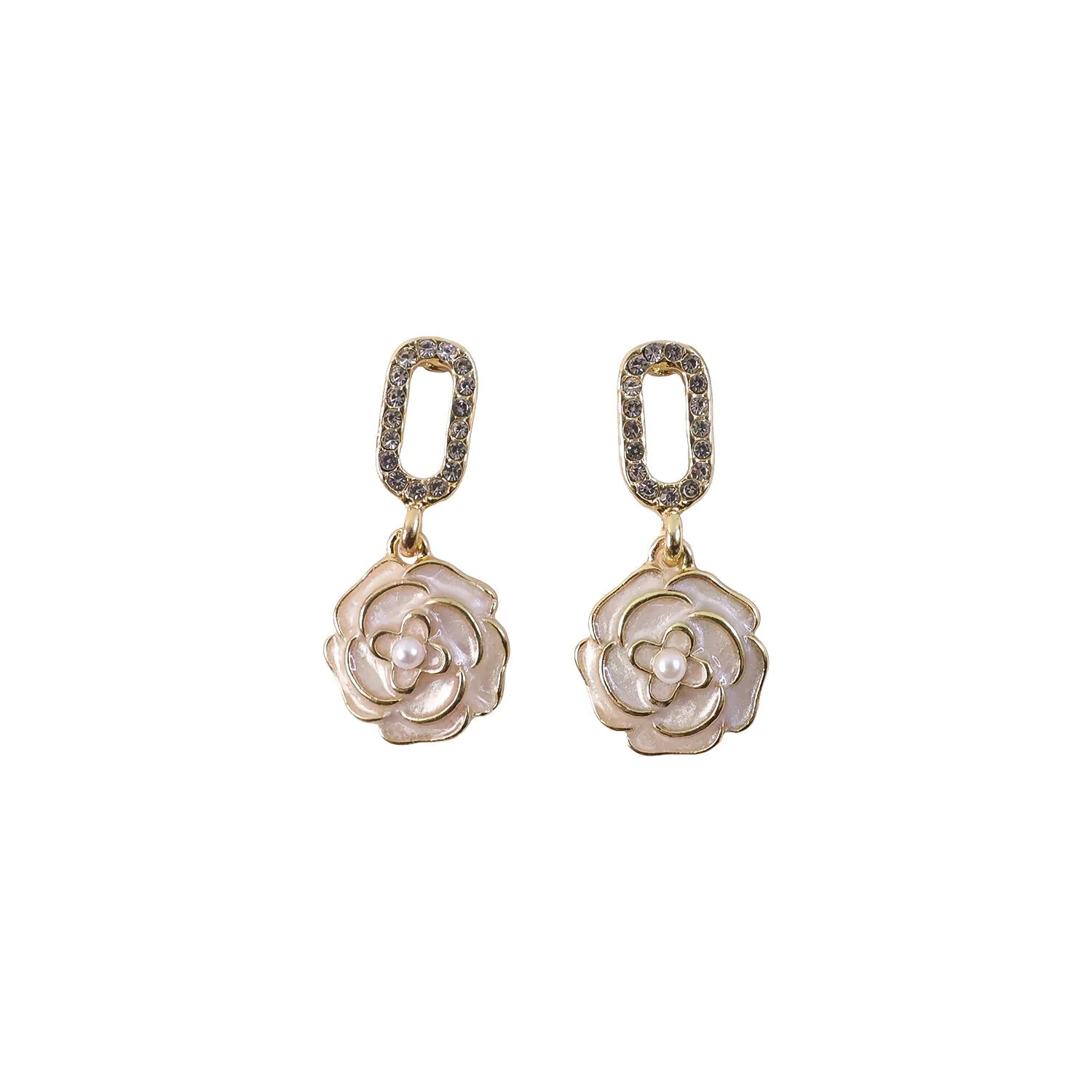Luxury Korean Style Gold Plated Flower Drop Earrings for Women & Girls - Image 5