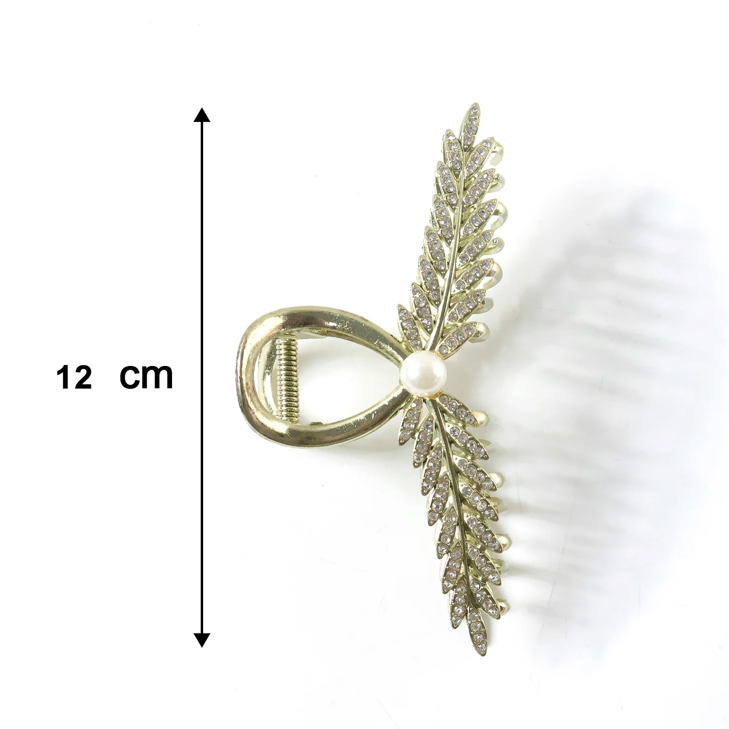 Luxury Leaf Design Pearl Hair Claw Clip for Women (1 Pc) - Image 6