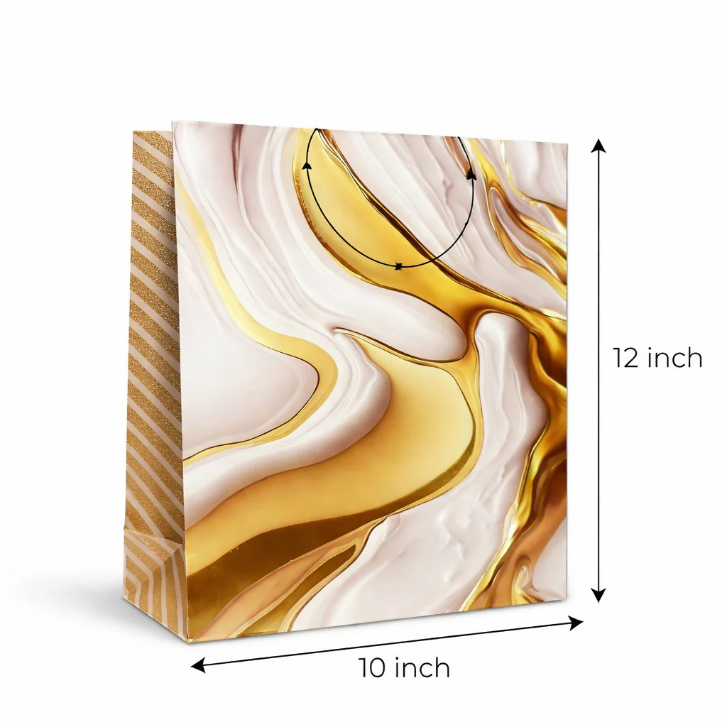 Luxury Marble Print Gift Bag with Handle Premium Paper Carry Bag (1PC) - Image 4