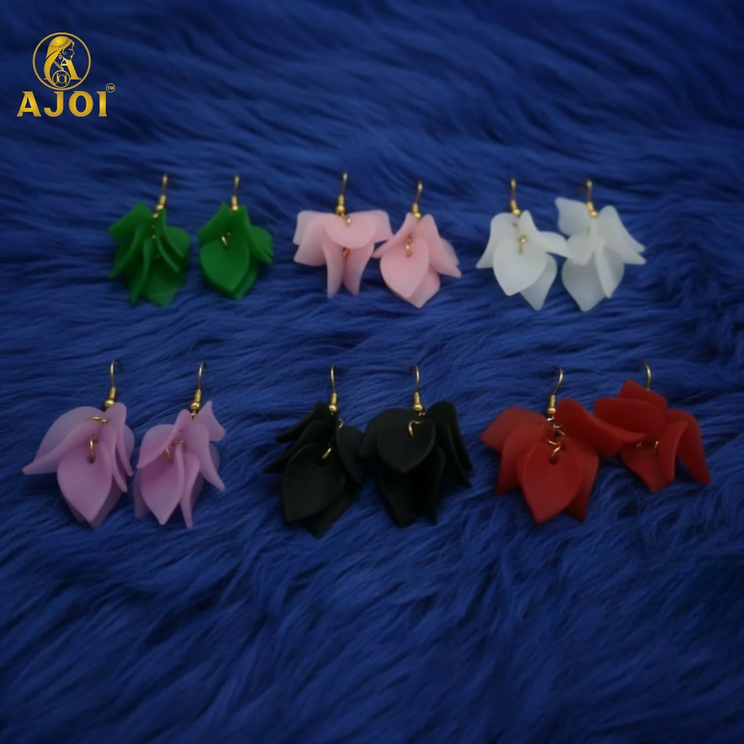 Luxury Multi-Petal Floral Drop Kati Earrings(PACK OF 6) - Image 4