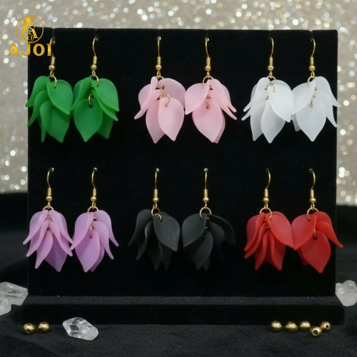 Luxury Multi-Petal Floral Drop Kati Earrings(PACK OF 6) - Image 5