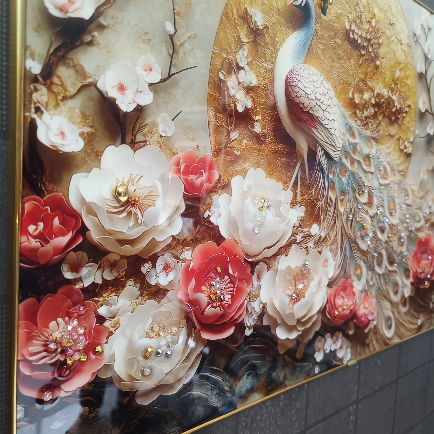 Luxury Peacock Wall Art Frame | Luxury Golden Frame Home Decor - Image 5