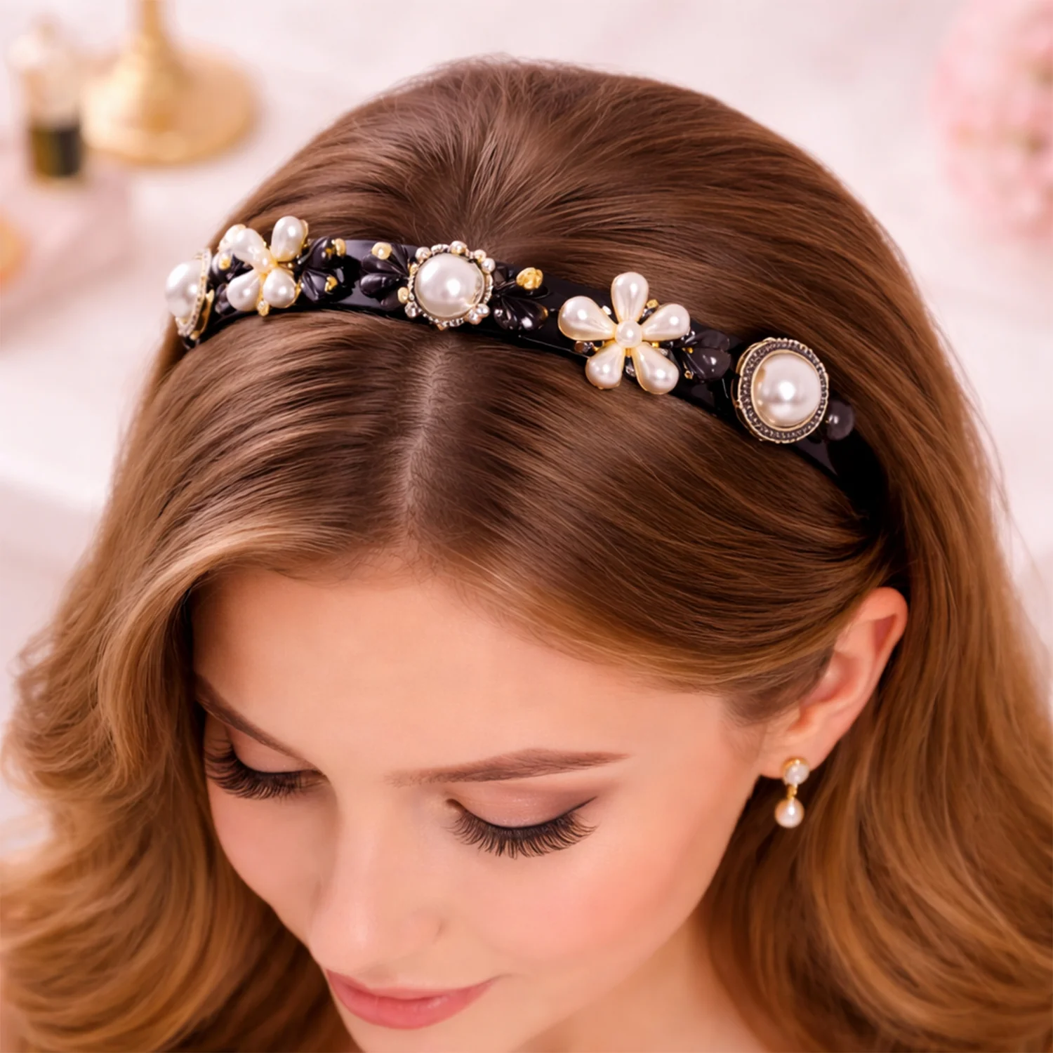 Luxury Pearl Floral Hair Band for Women & Girls (1 Pc) - Image 7