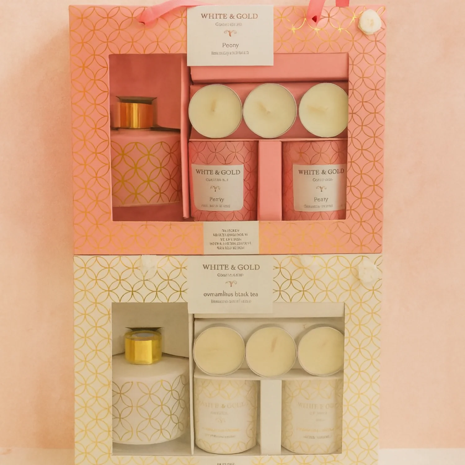 Luxury Peony Fragrance Gift Set with Scented Candle, Reed Diffuser & Tealights - Image 7